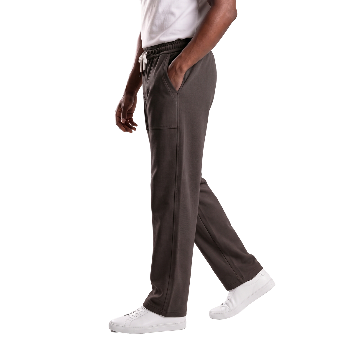 Clover ribbed interlock joggers with a slip-on pocket