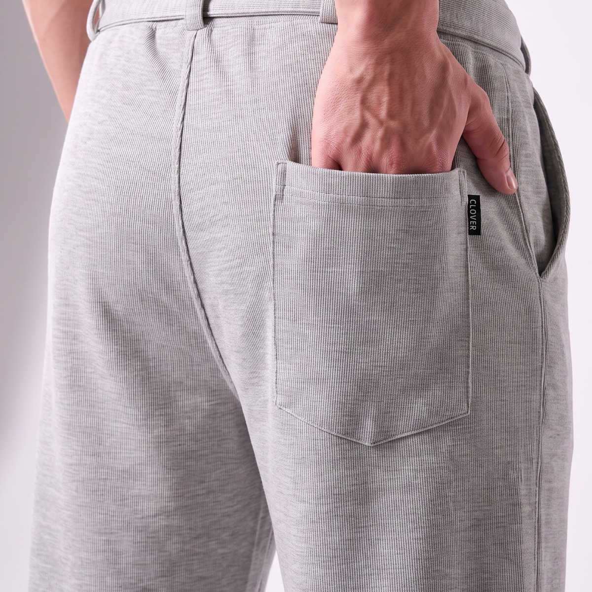 Clover ribbed interlock joggers with waistband