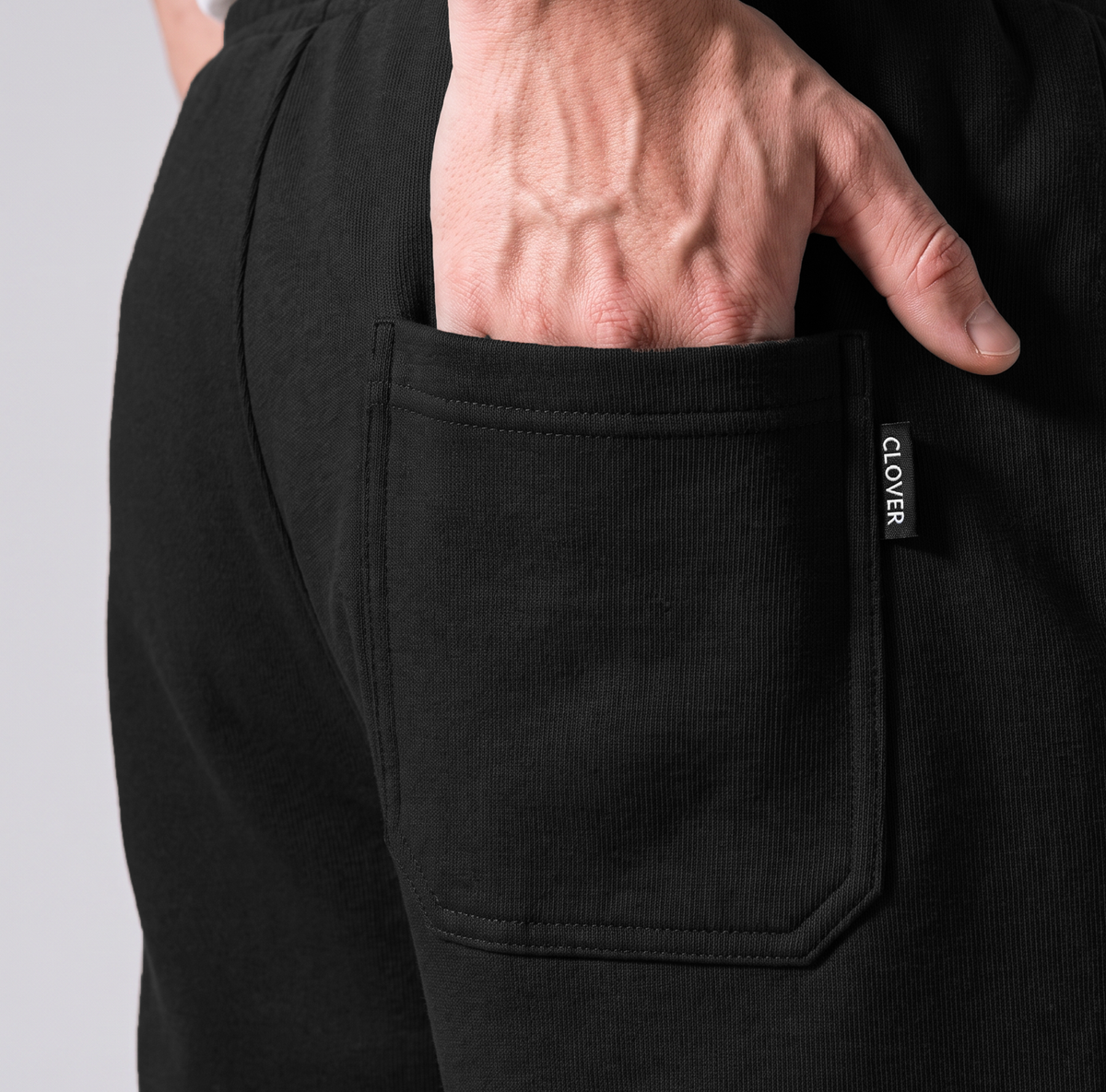 Clover ribbed interlock joggers with a utility pocket