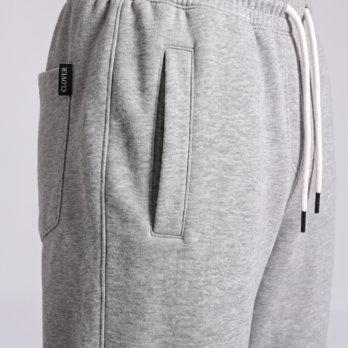 Clover ribbed interlock sweatpants with welt pockets