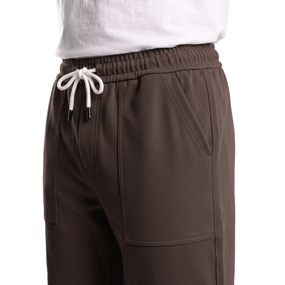 Clover ribbed interlock joggers with a slip-on pocket