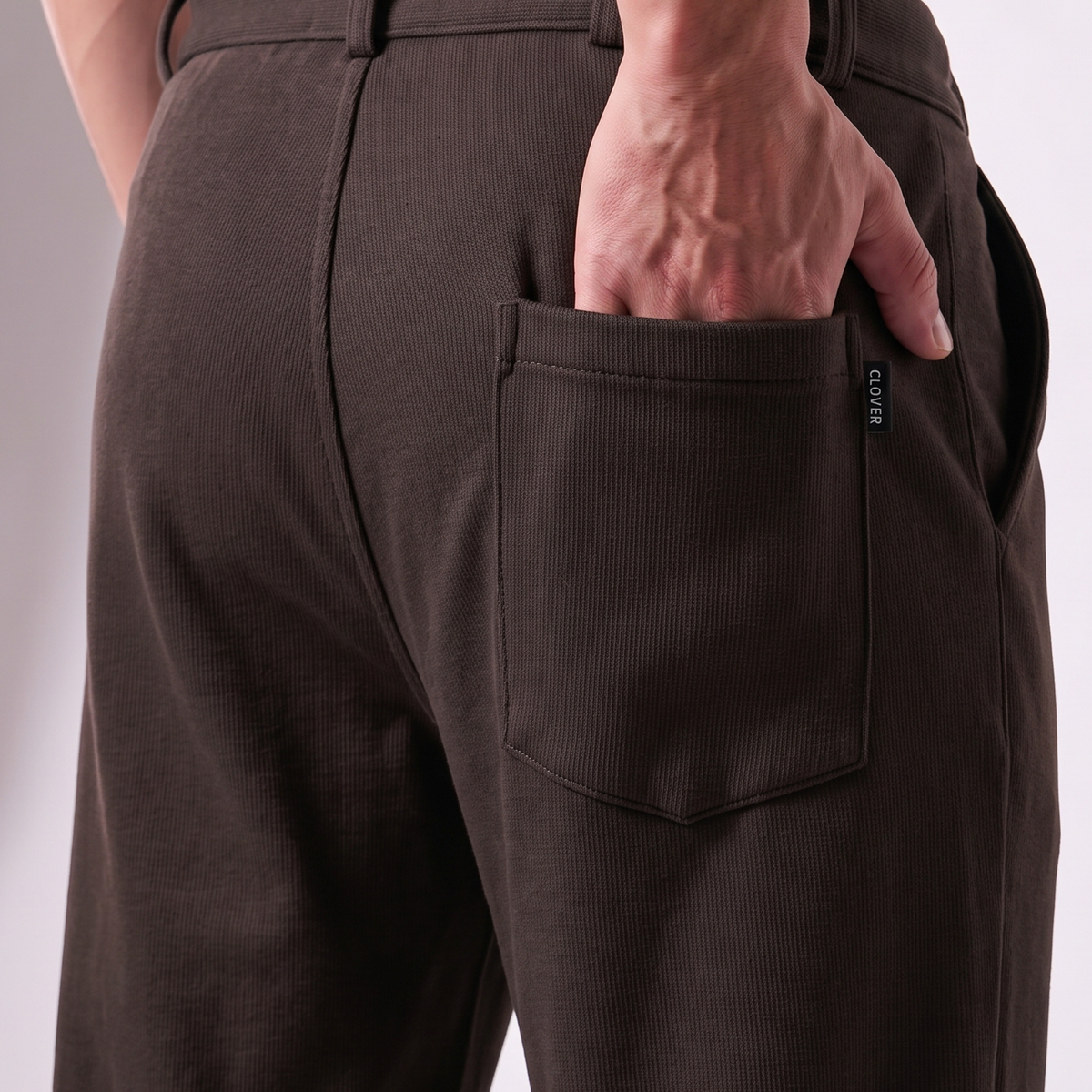 Clover ribbed interlock joggers with waistband