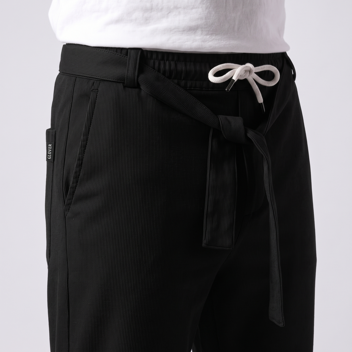 Clover ribbed interlock joggers with waistband