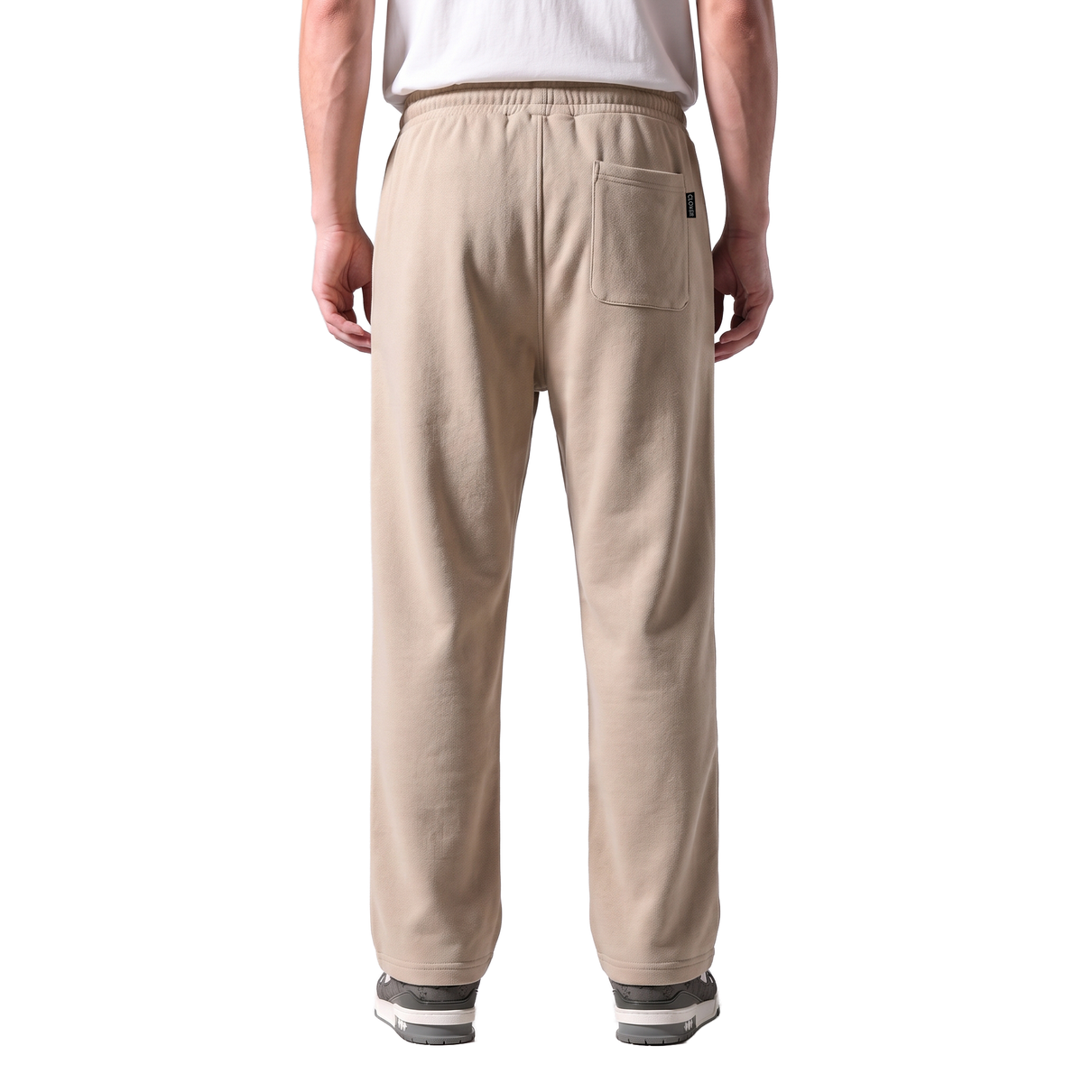 Clover ribbed interlock sweatpants with welt pockets