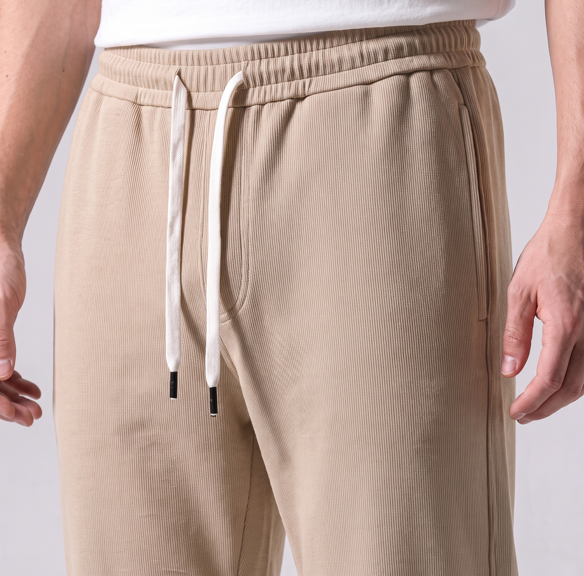 Clover ribbed interlock joggers with a utility pocket