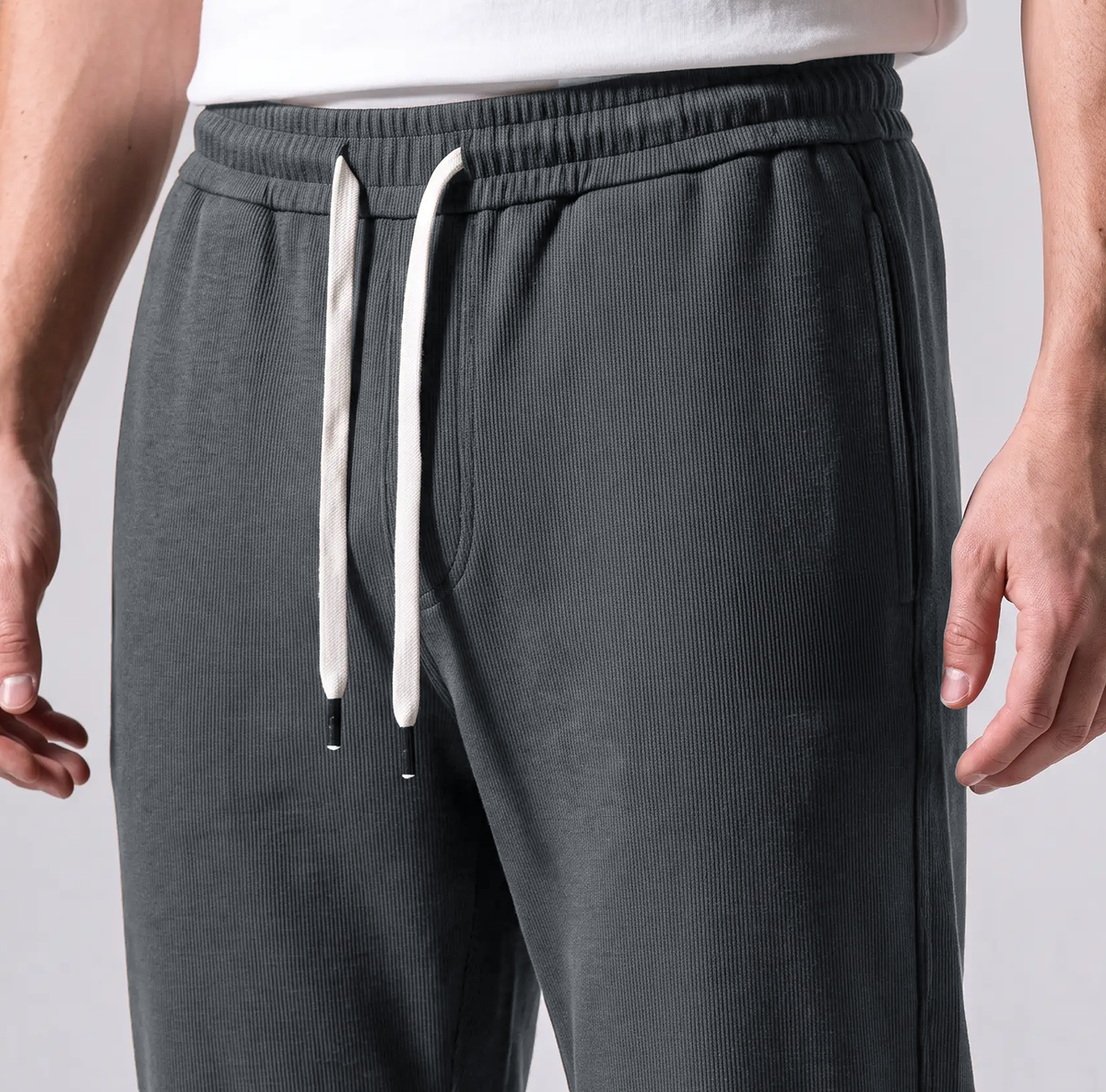 Clover ribbed interlock joggers with a utility pocket