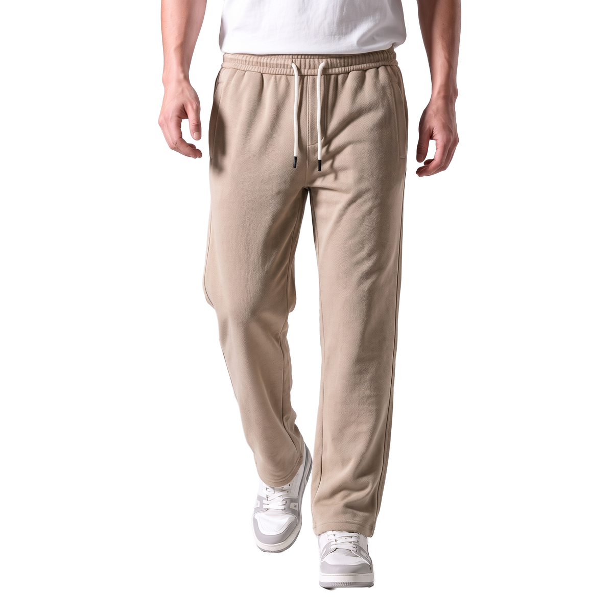 Clover ribbed interlock sweatpants with welt pockets