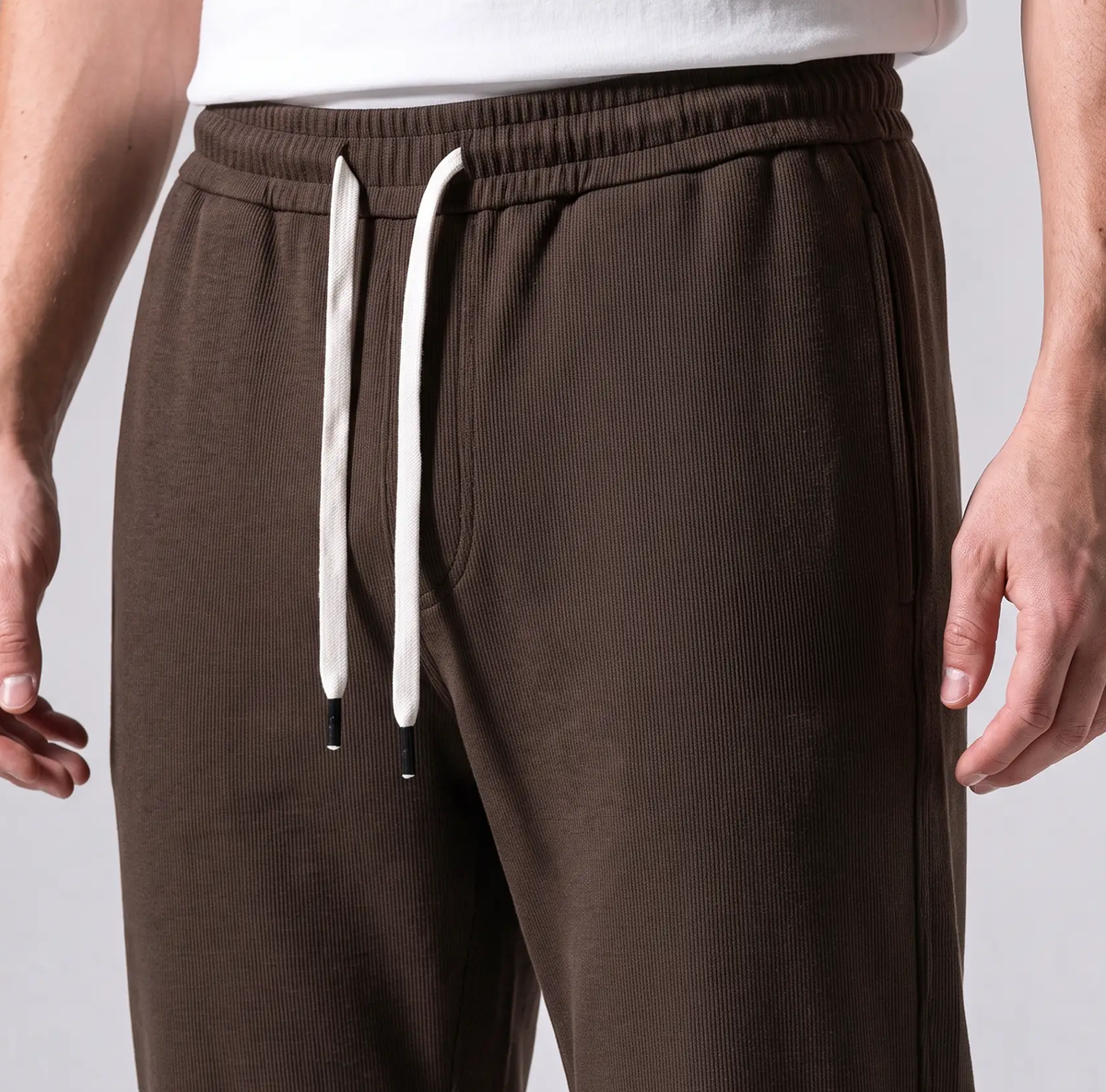 Clover ribbed interlock joggers with a utility pocket