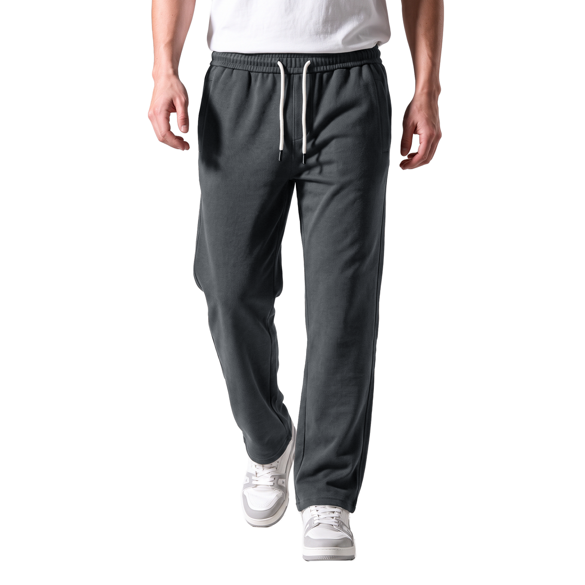 Clover ribbed interlock sweatpants with welt pockets