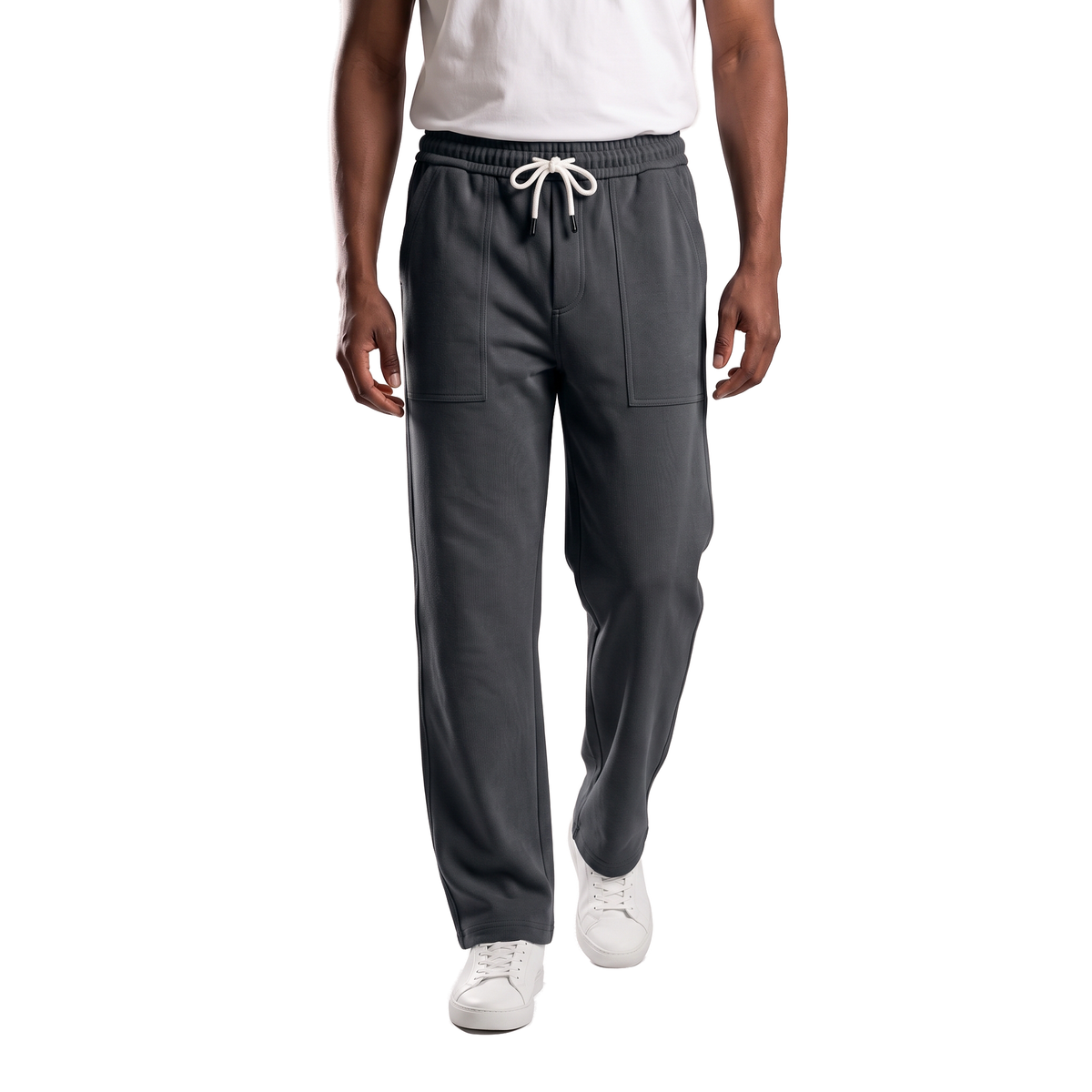 Clover ribbed interlock joggers with a slip-on pocket