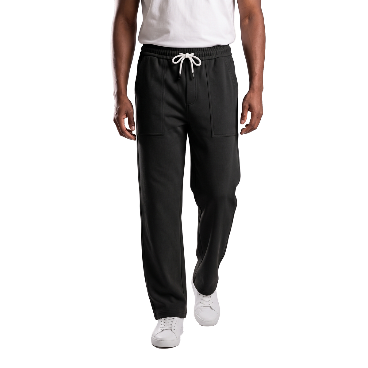Clover ribbed interlock joggers with a slip-on pocket