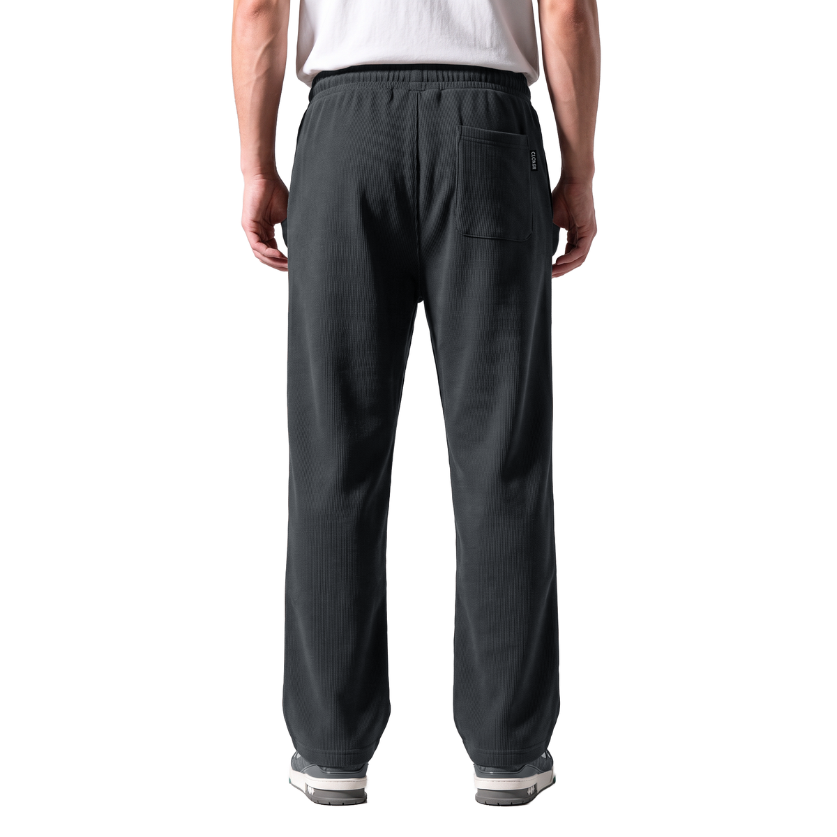 Clover ribbed interlock sweatpants with welt pockets