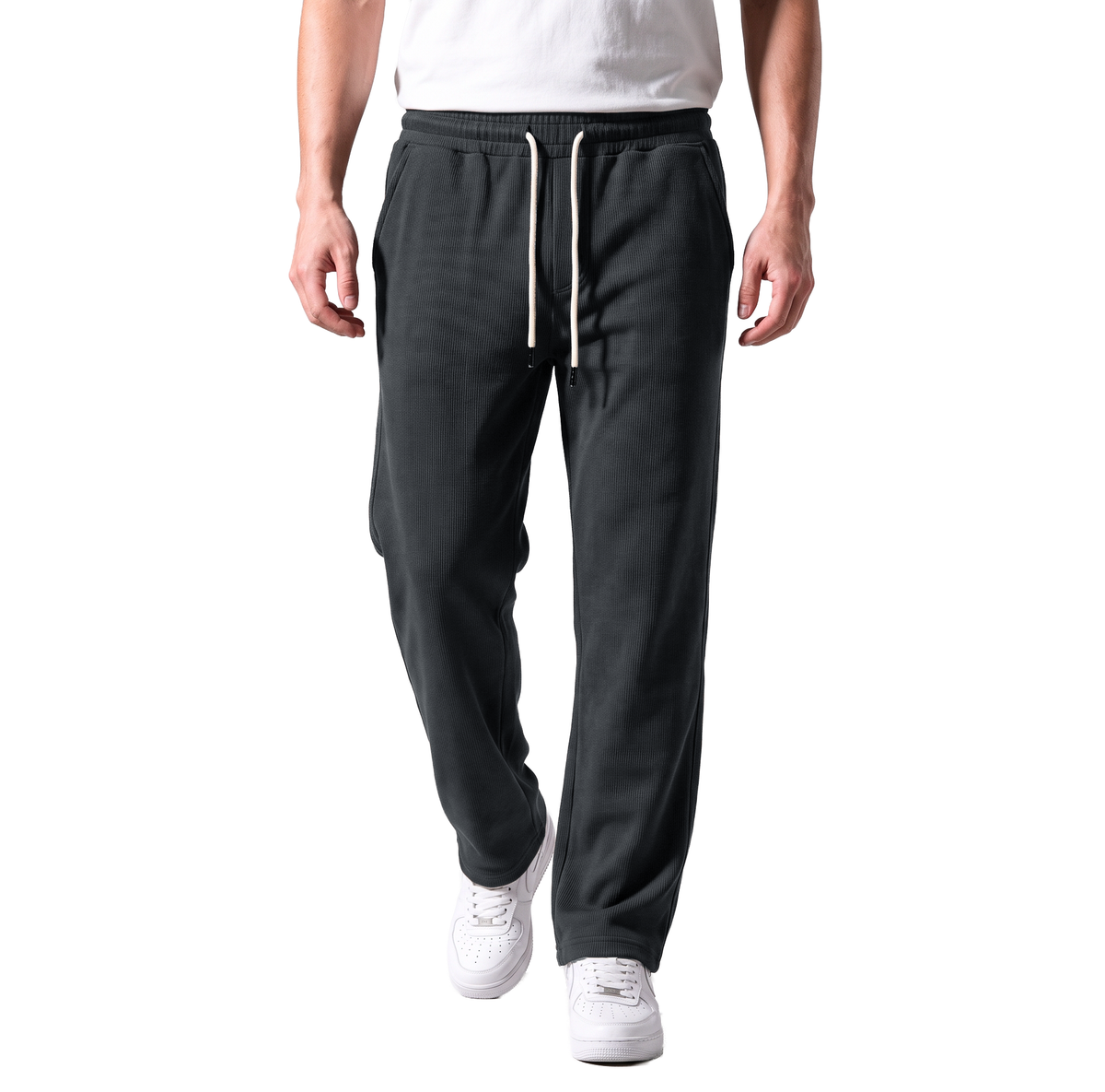 Clover ribbed interlock joggers with a utility pocket