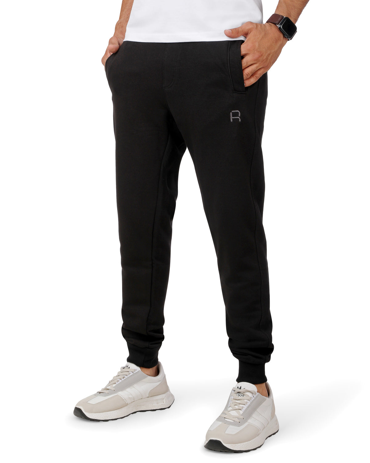 Clover Cotton Sweatpants black