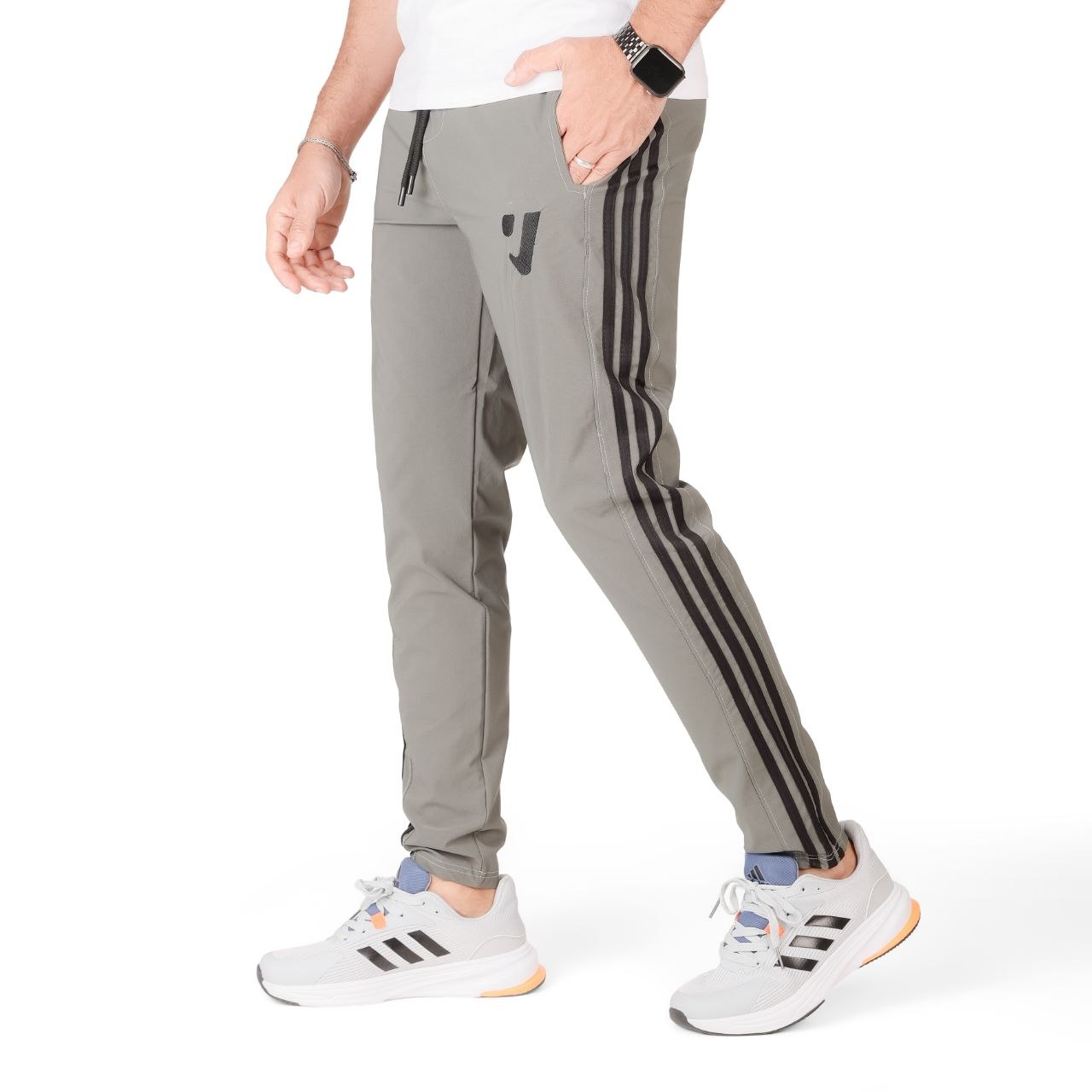Soft nylon embroidered trousers ( LOGO )