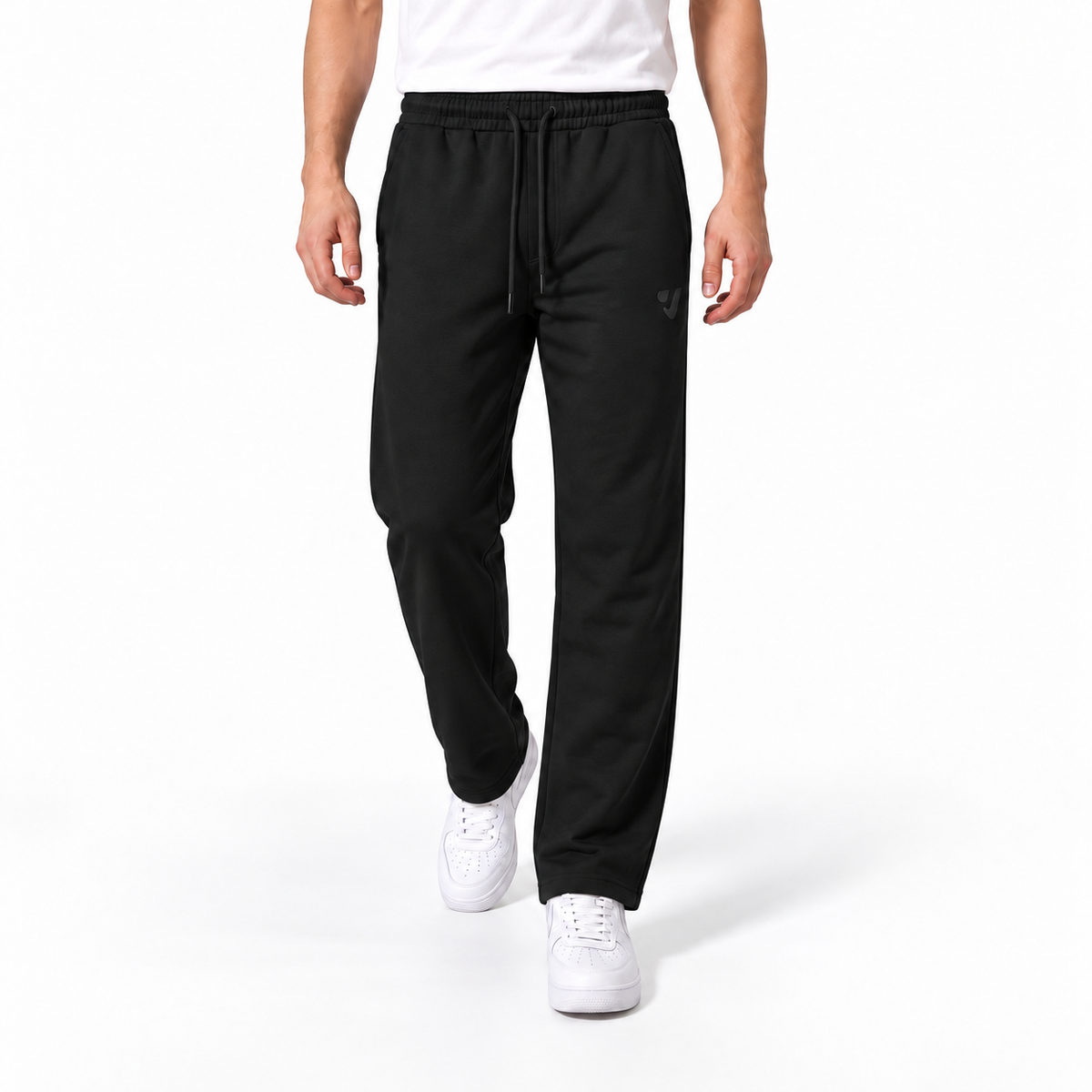 Clover wide-leg cotton terry cloth trousers with rubber-print.