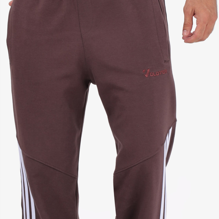 Wide-leg embroidered sweatpants (3-line design)