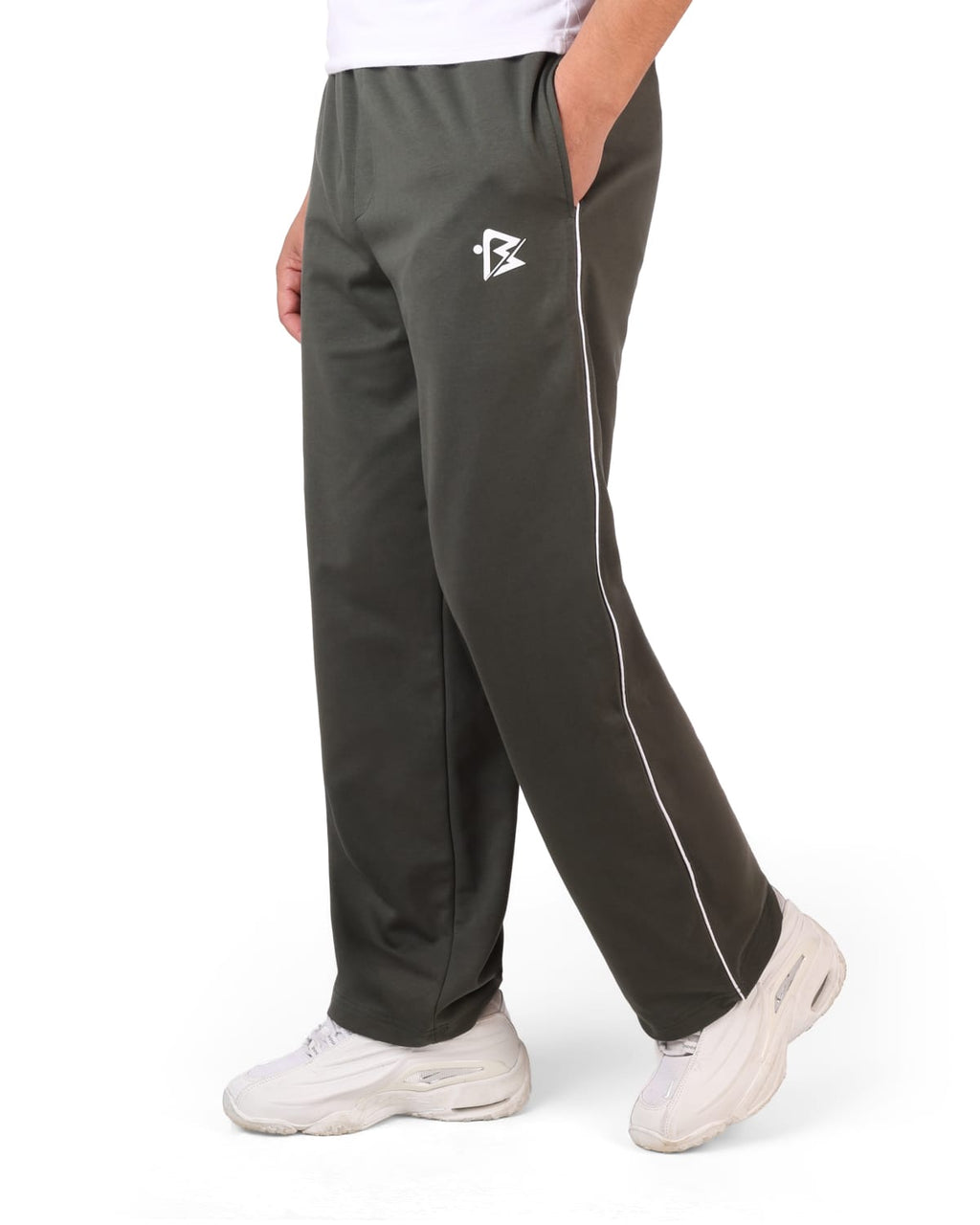 Interlock Wide-Leg Shalwar Pants(olive)