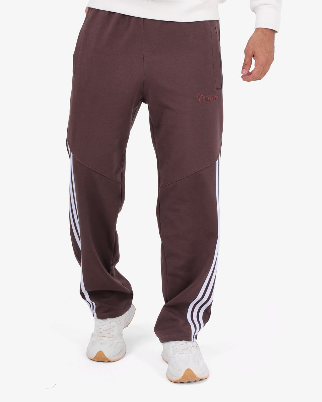 CLOVER Wide-Leg Interlock Joggers BROWN