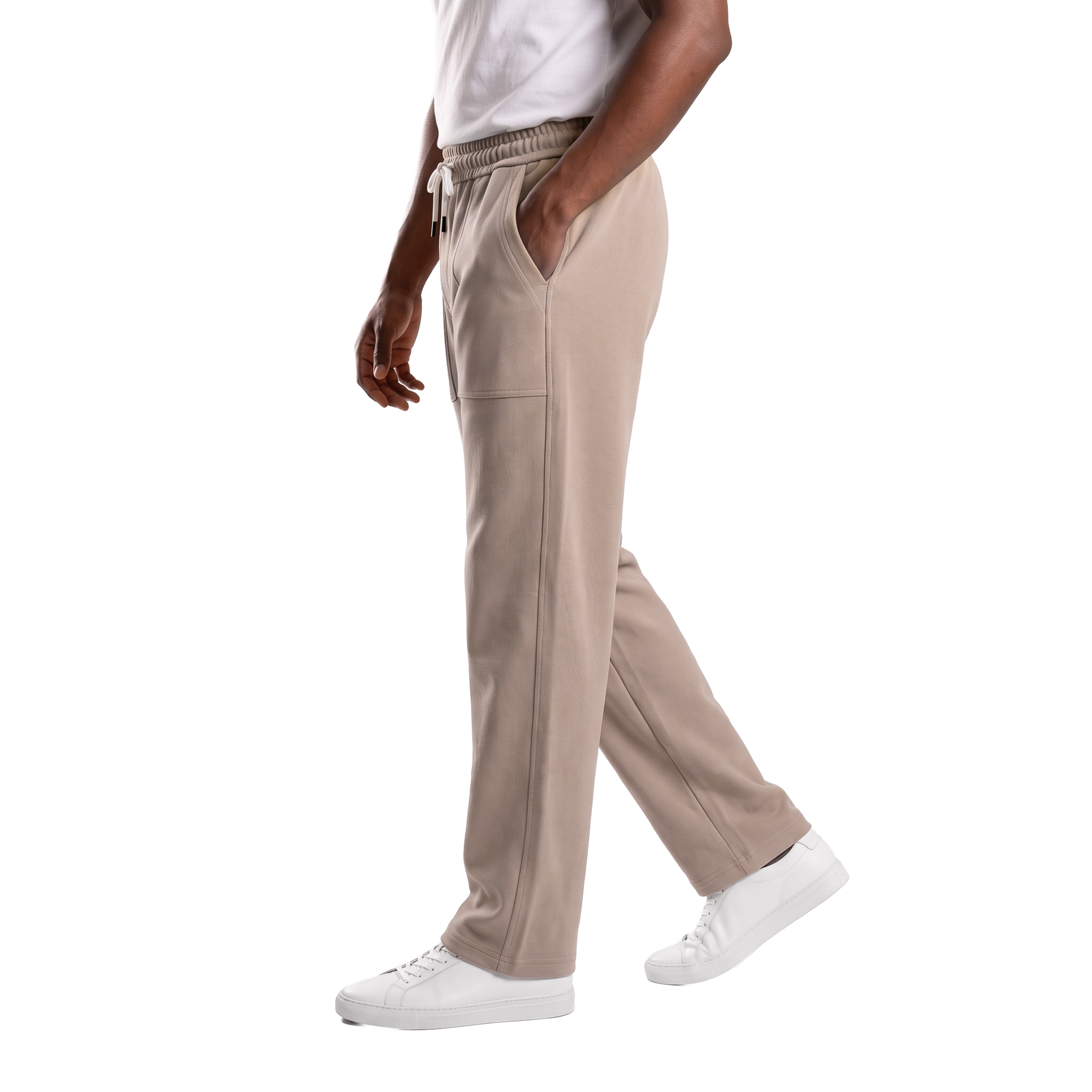 Clover ribbed interlock joggers with a slip-on pocket