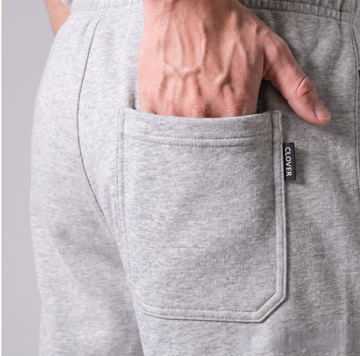 Clover ribbed interlock joggers with a utility pocket