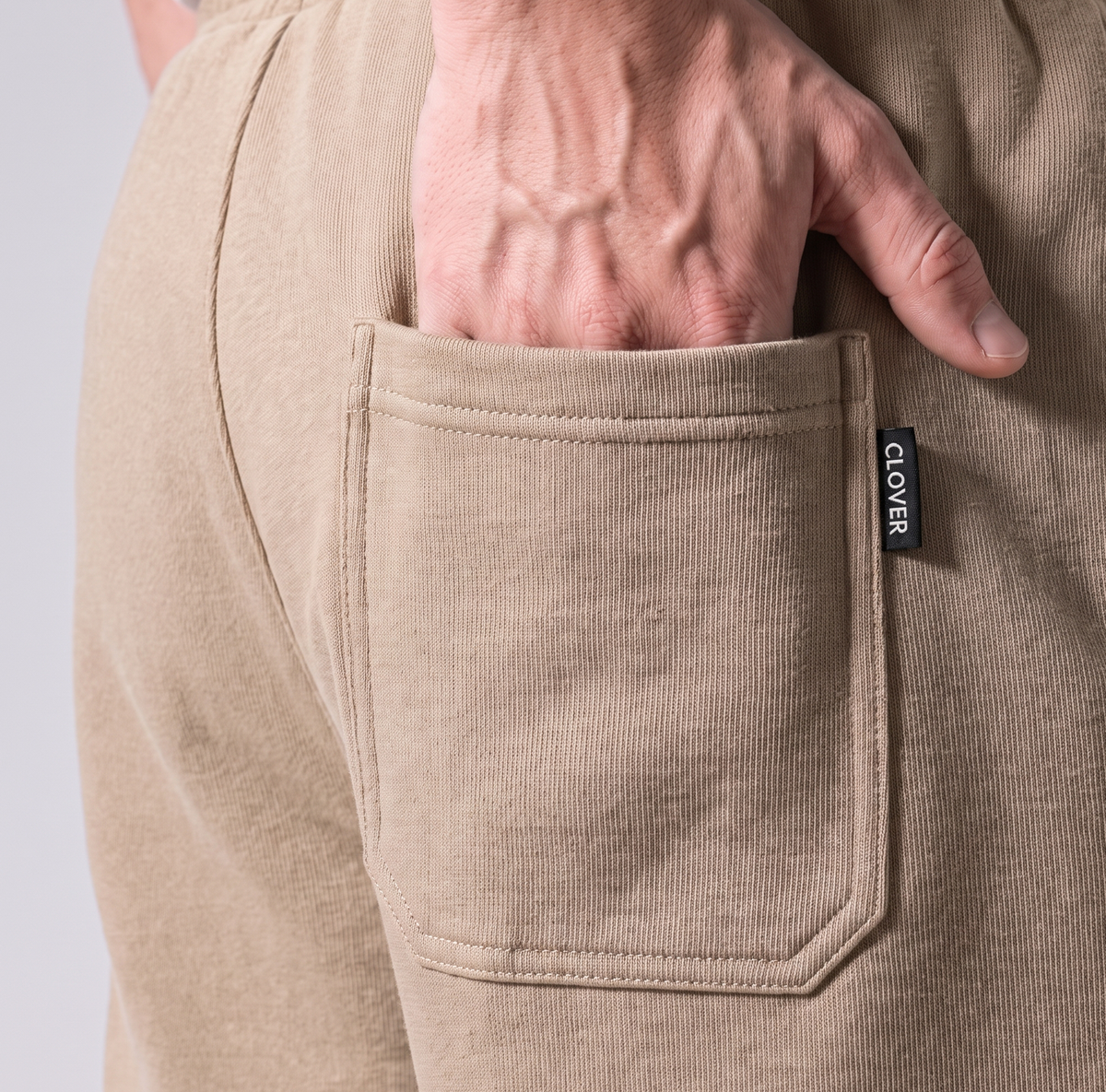Clover ribbed interlock joggers with a utility pocket