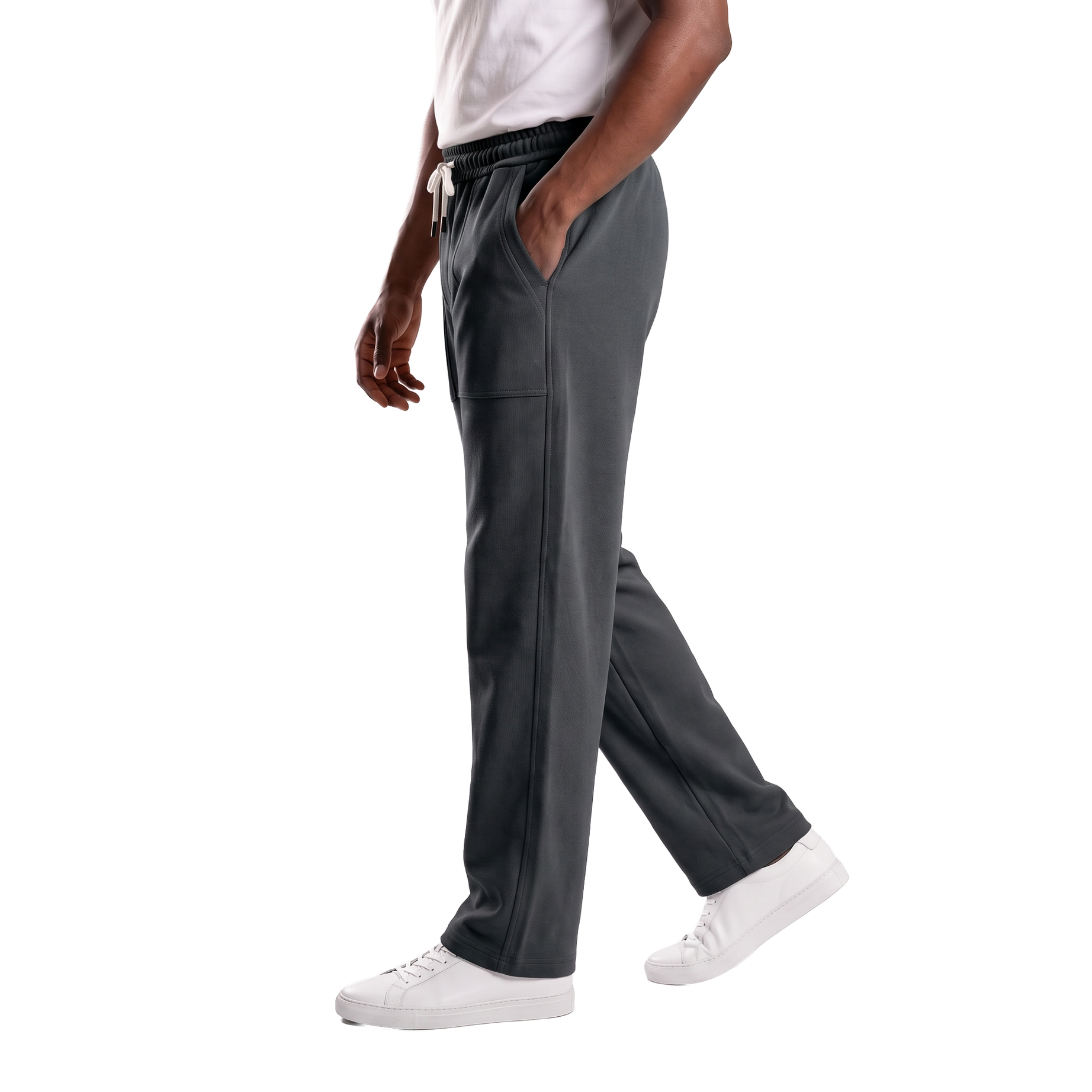 Clover ribbed interlock joggers with a slip-on pocket