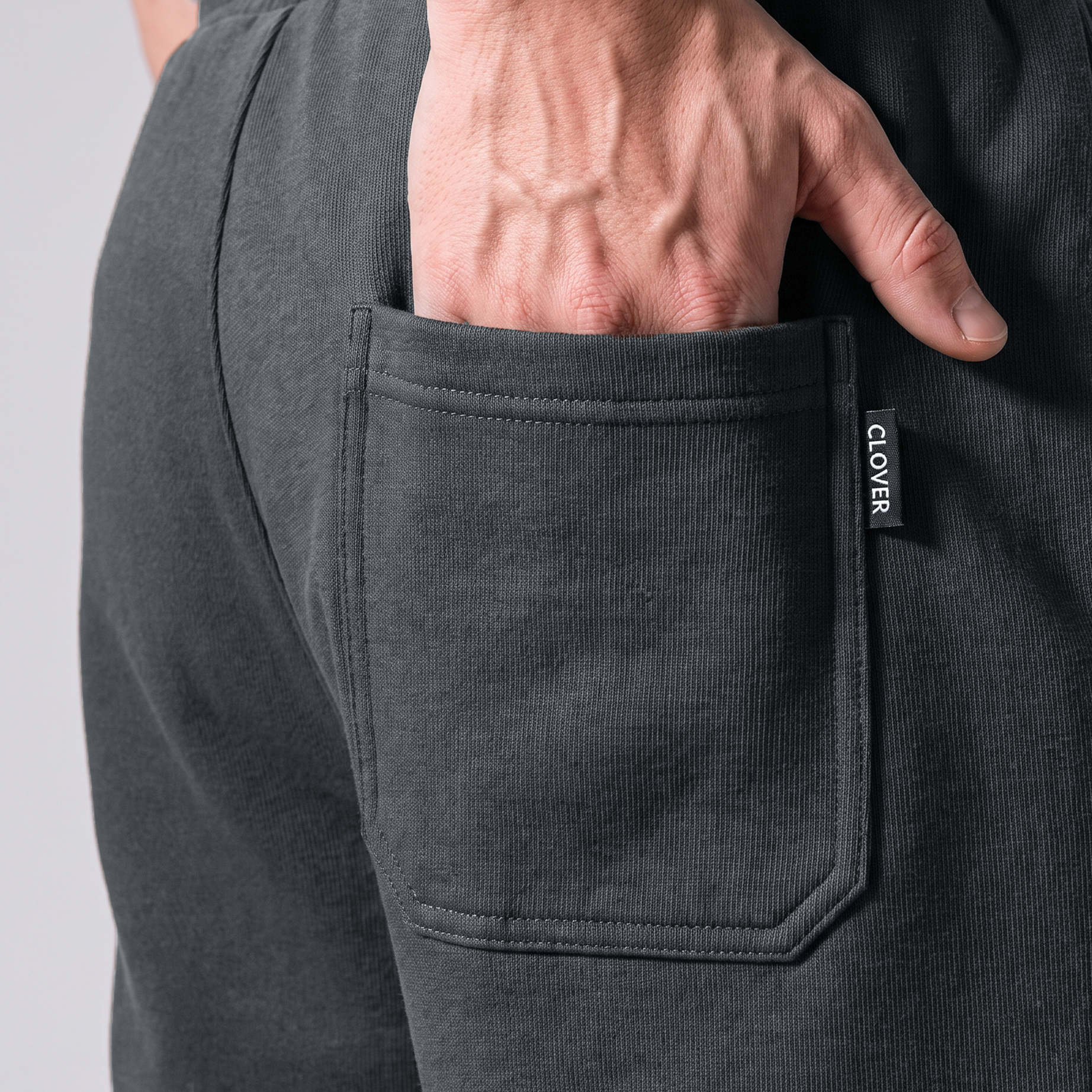 Clover ribbed interlock joggers with a utility pocket