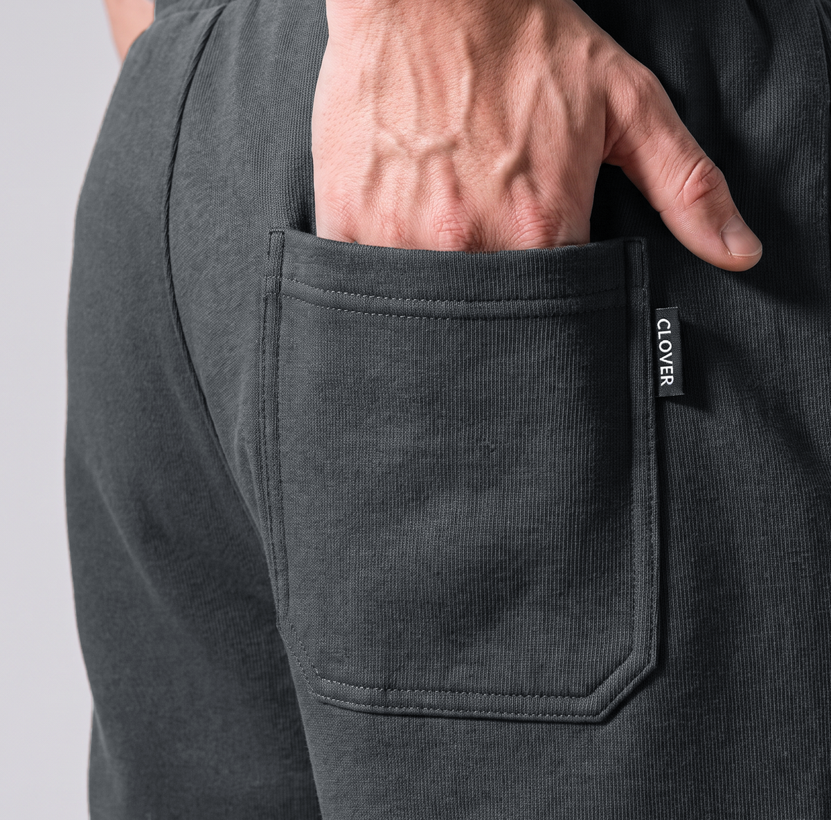 Clover ribbed interlock joggers with a utility pocket