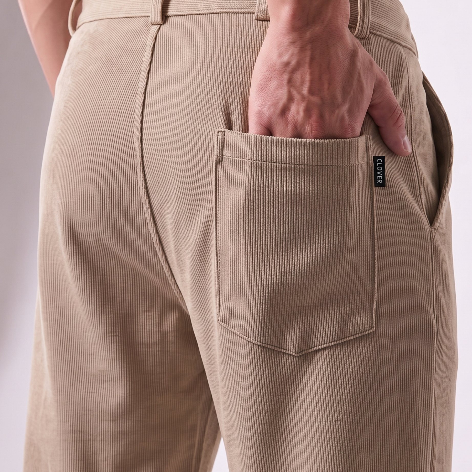 Clover ribbed interlock  joggers with waistband