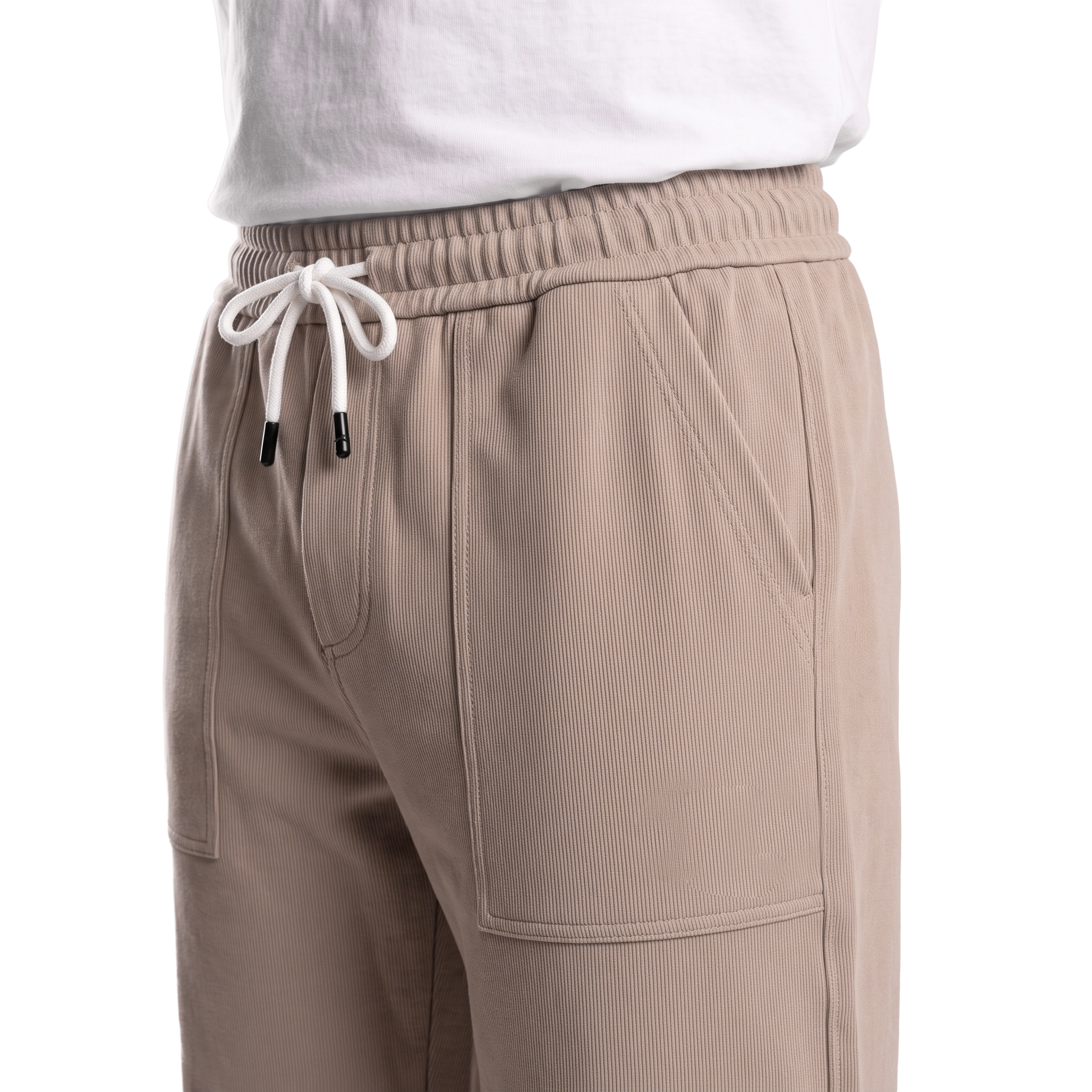 Clover ribbed interlock joggers with a slip-on pocket