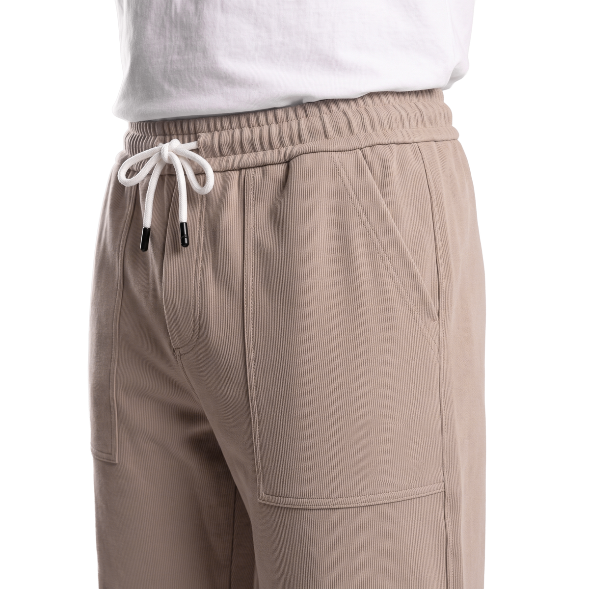 Clover ribbed interlock joggers with a slip-on pocket