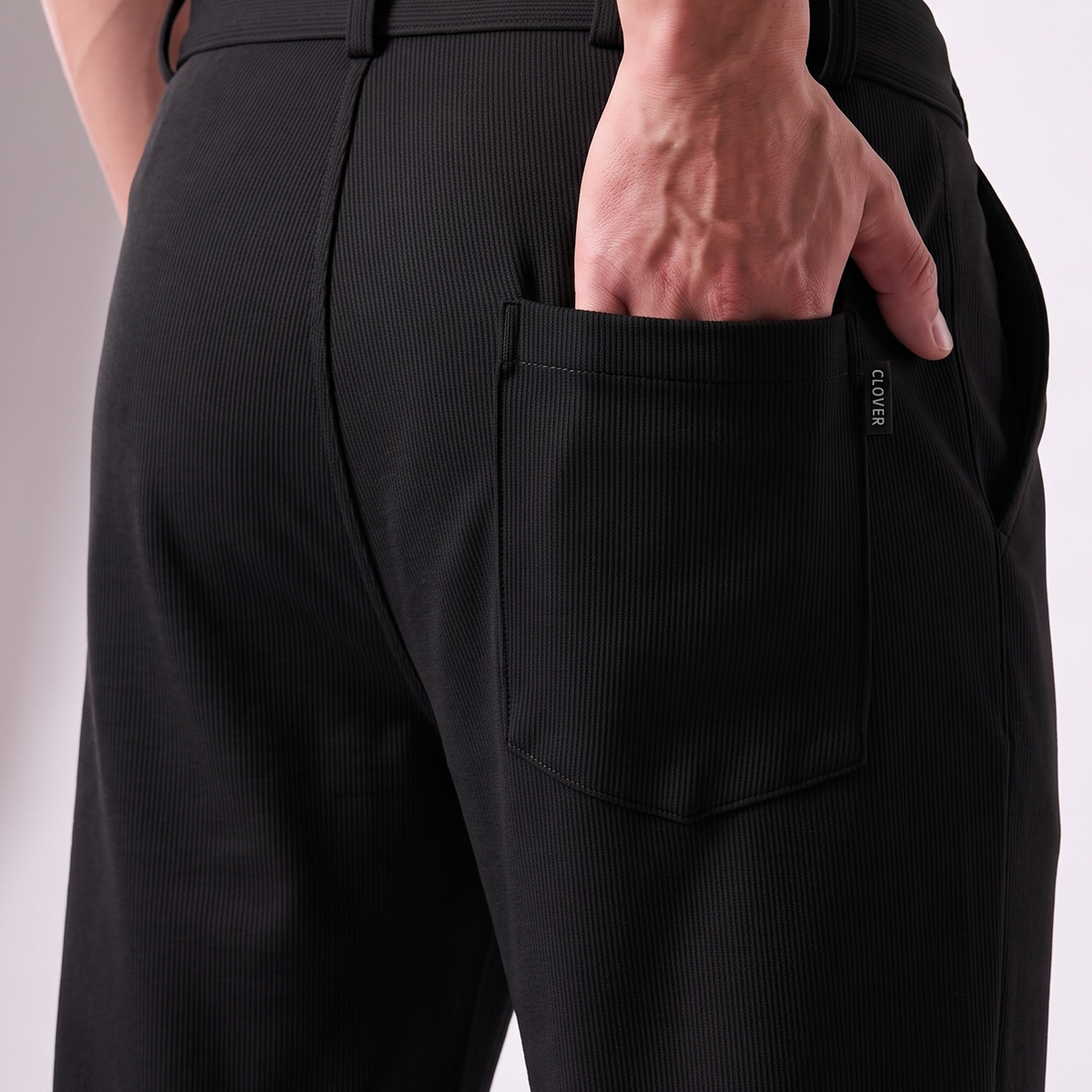 Clover ribbed interlock  joggers with waistband