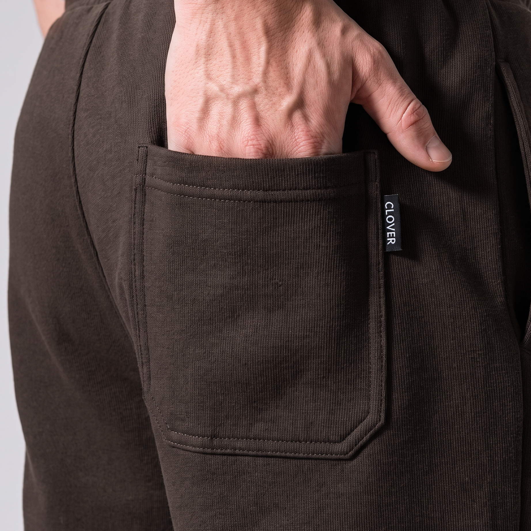 Clover ribbed interlock joggers with a utility pocket