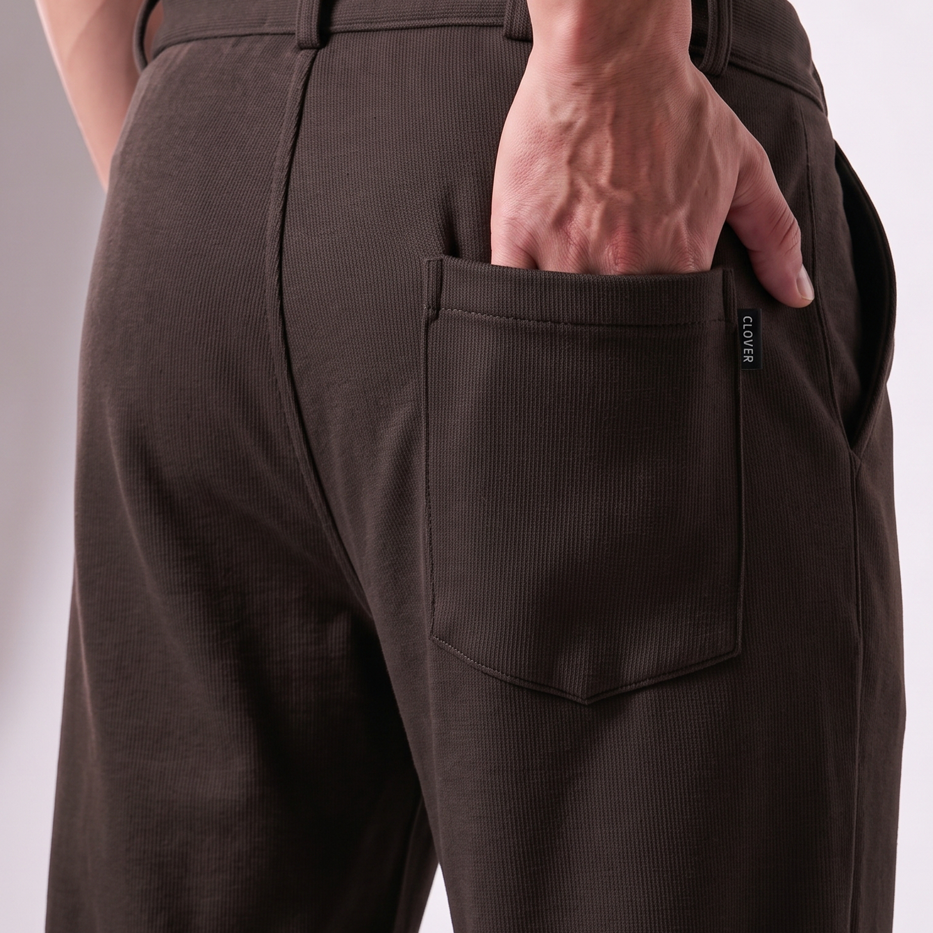 Clover ribbed interlock  joggers with waistband
