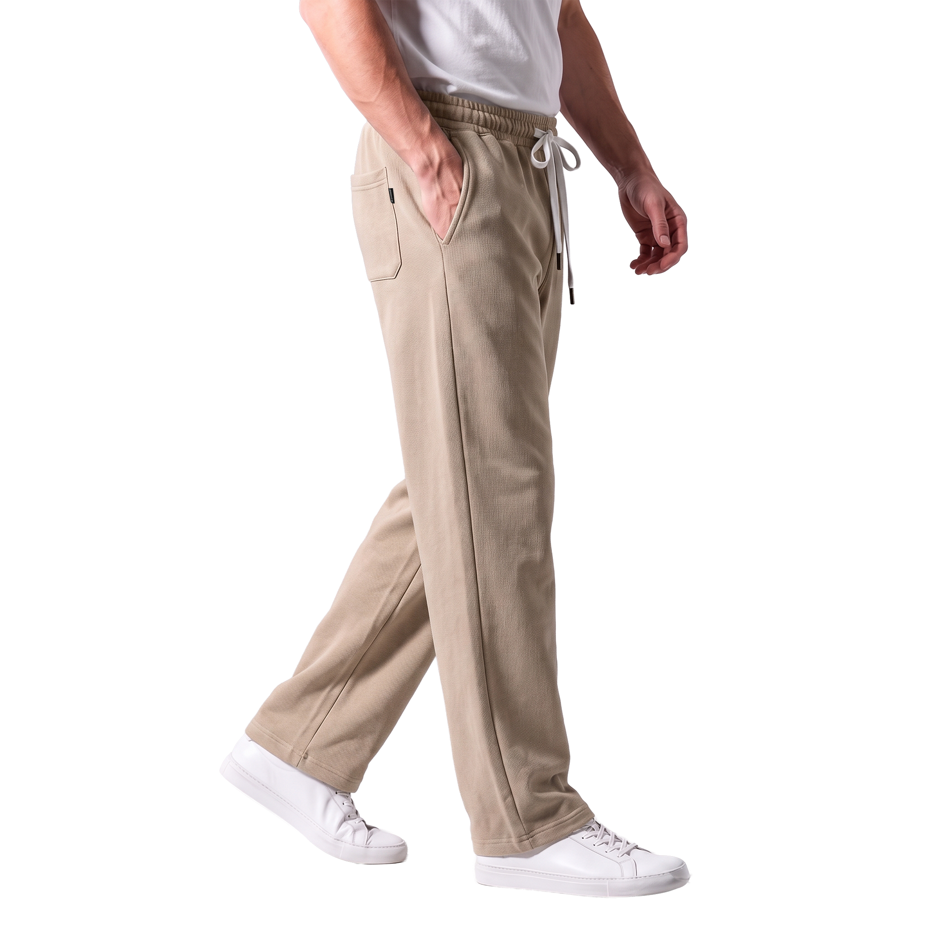 Clover ribbed interlock joggers with a utility pocket