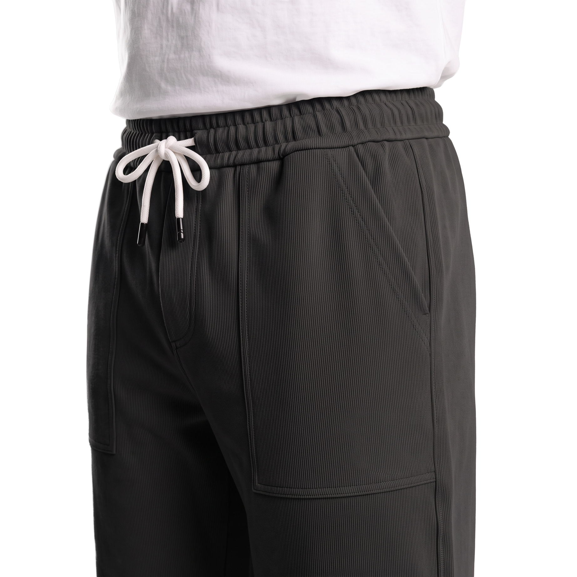 Clover ribbed interlock joggers with a slip-on pocket