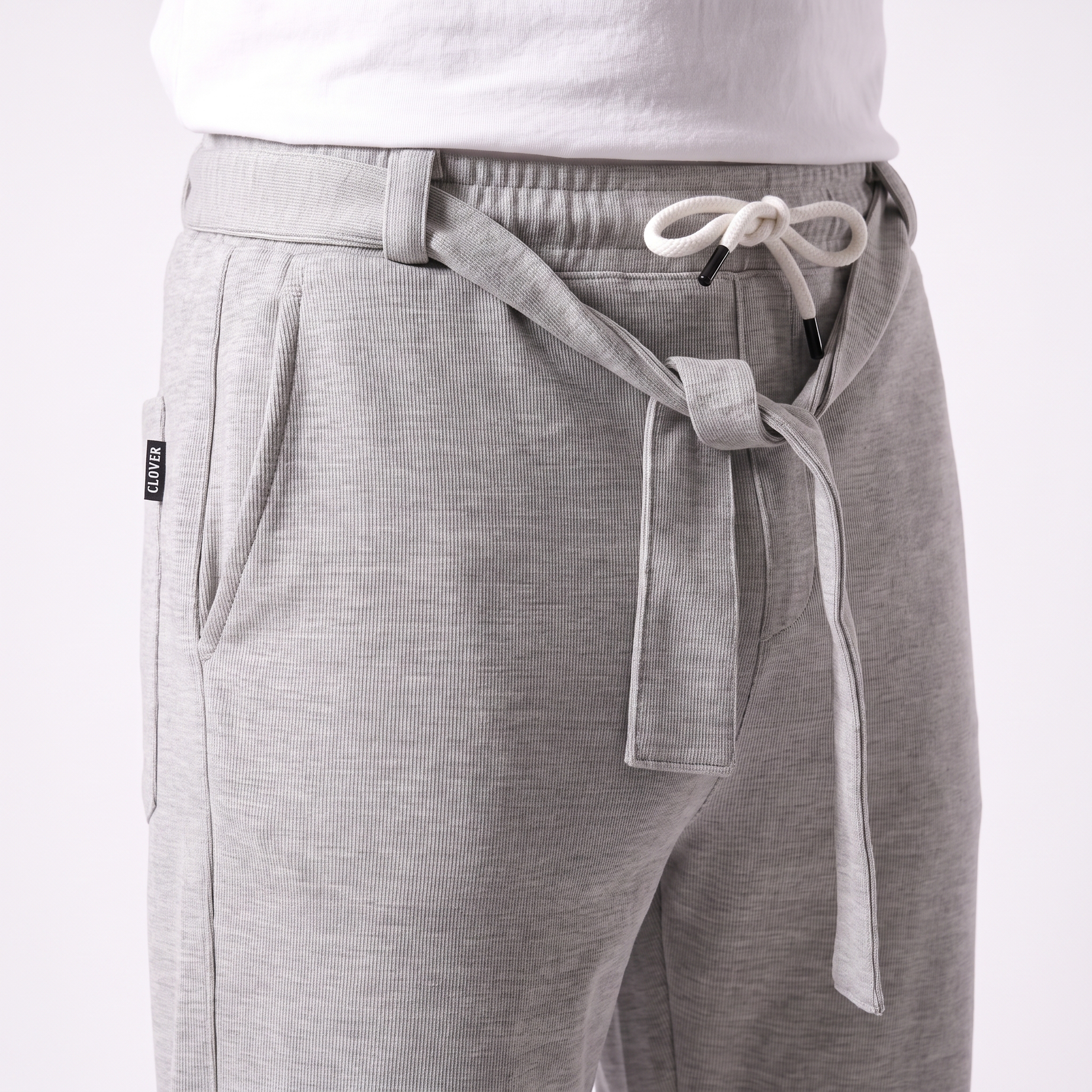 Clover ribbed interlock  joggers with waistband