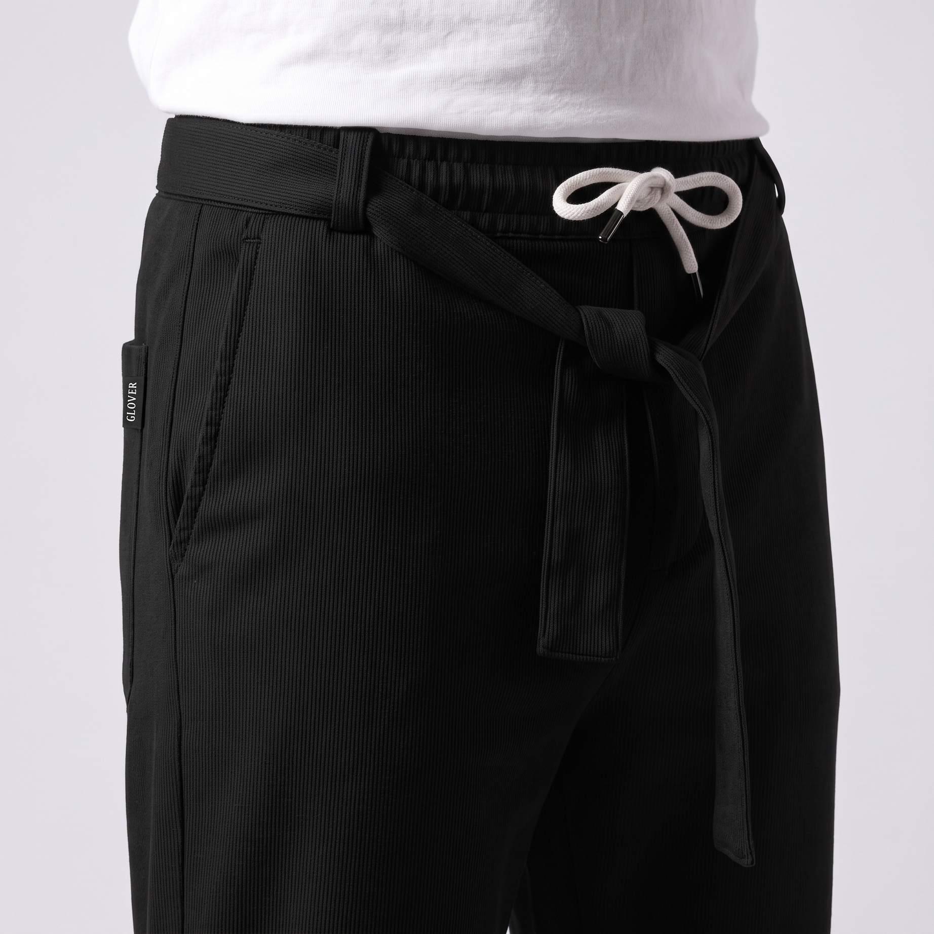 Clover ribbed interlock  joggers with waistband