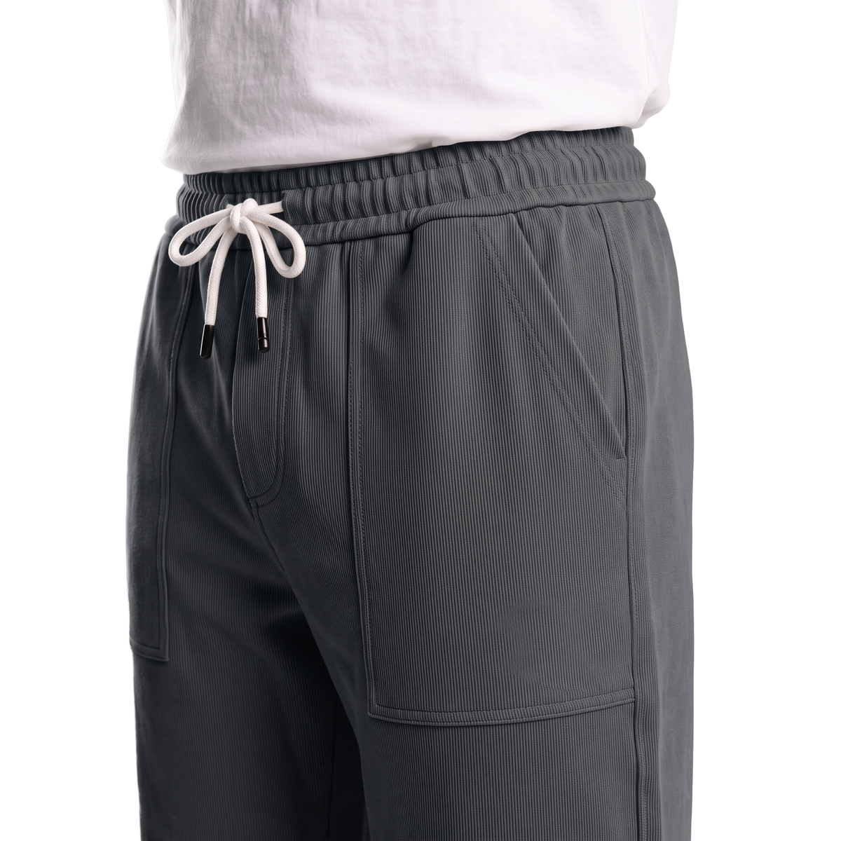 Clover ribbed interlock joggers with a slip-on pocket