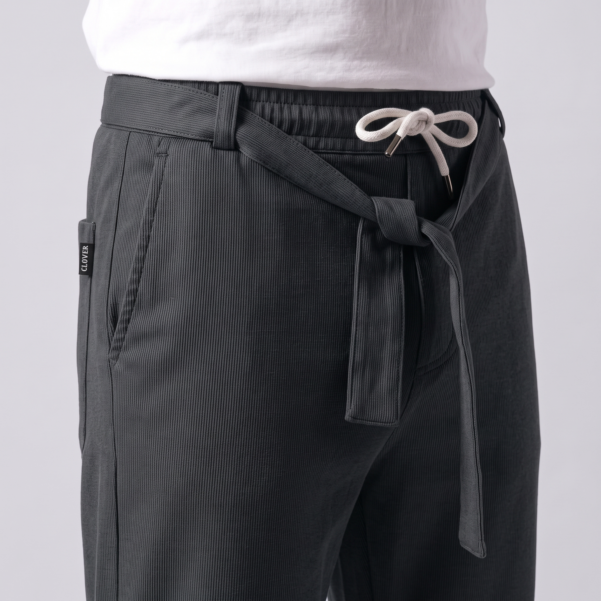 Clover ribbed interlock  joggers with waistband