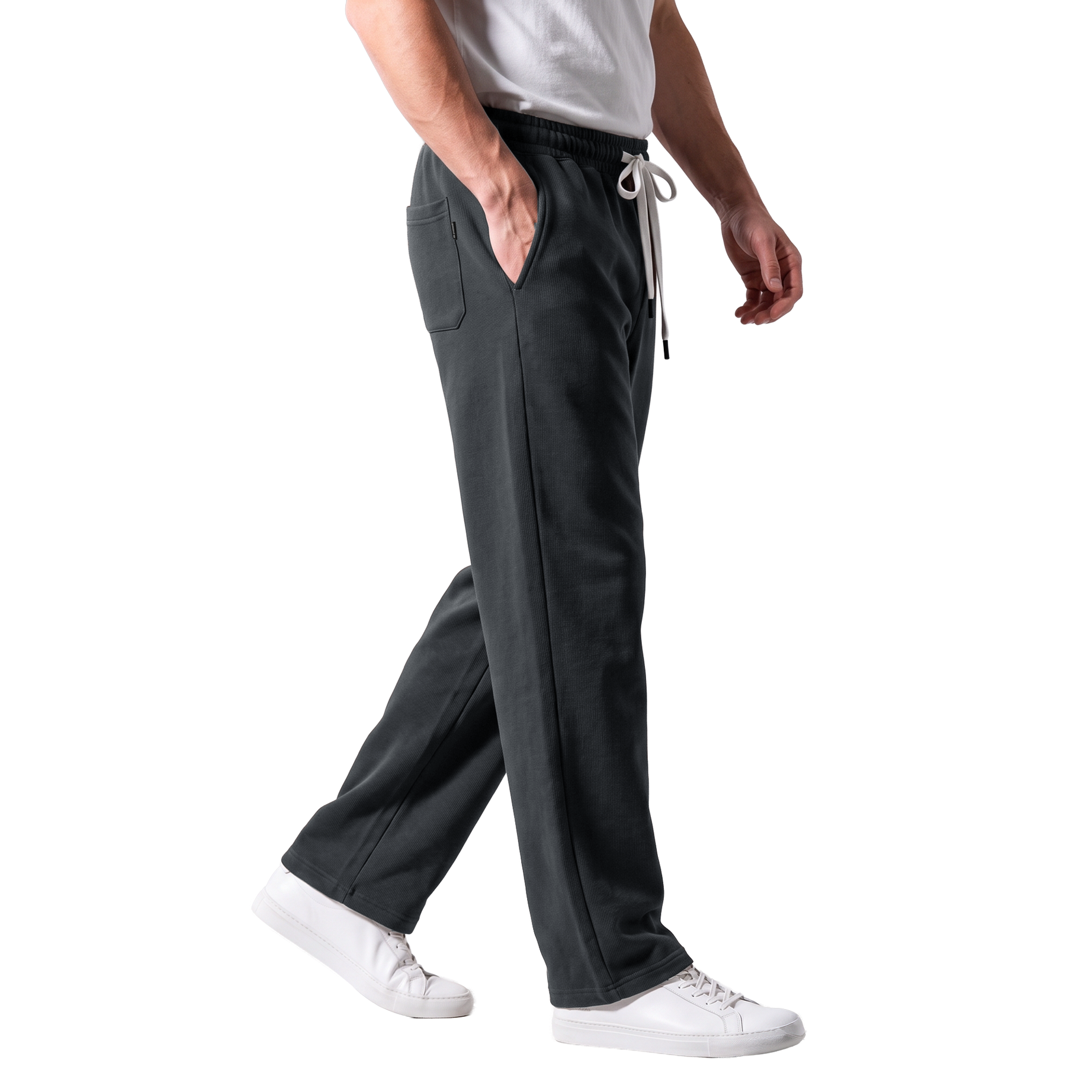 Clover ribbed interlock joggers with a utility pocket