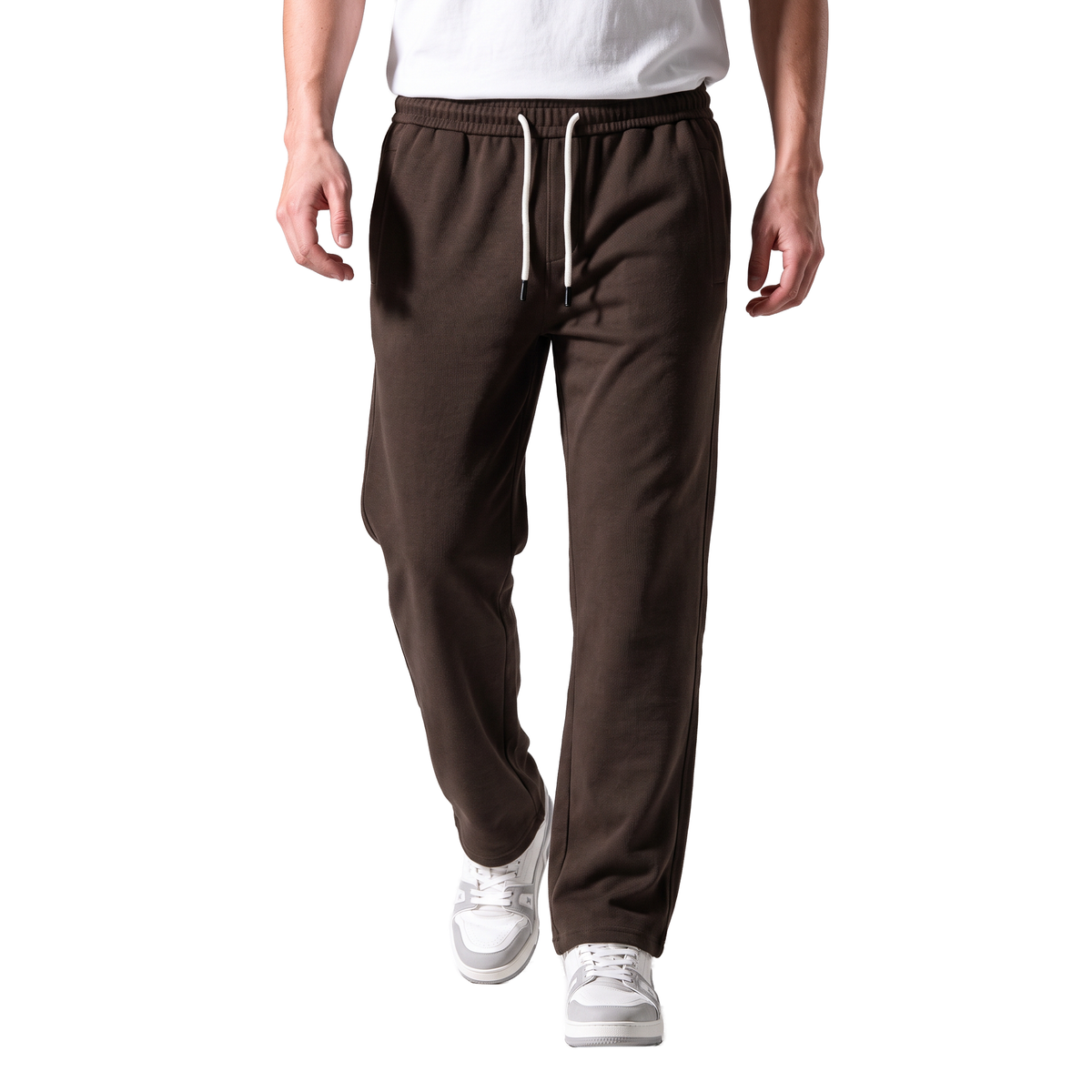 Clover ribbed interlock sweatpants with welt pockets