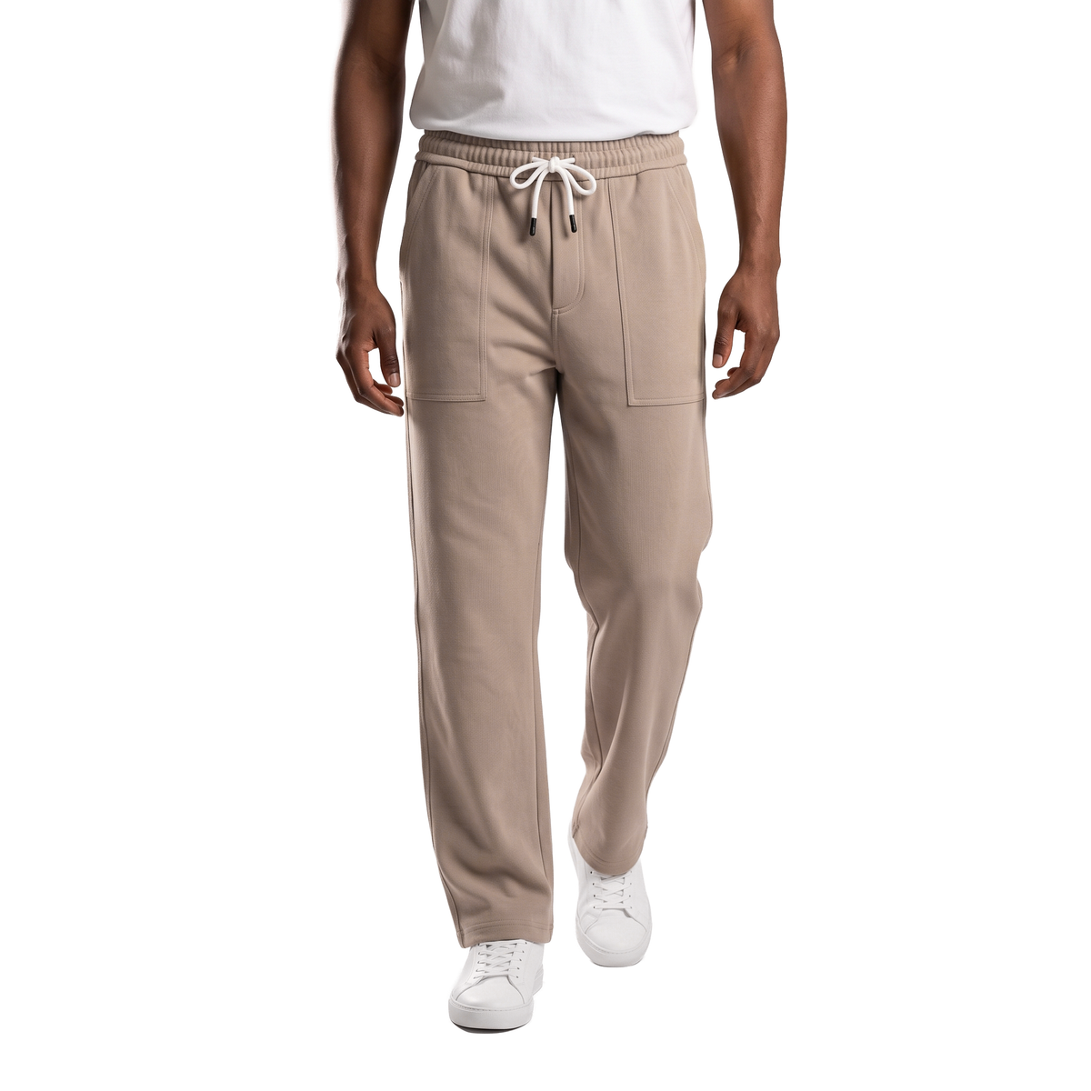Clover ribbed interlock joggers with a slip-on pocket
