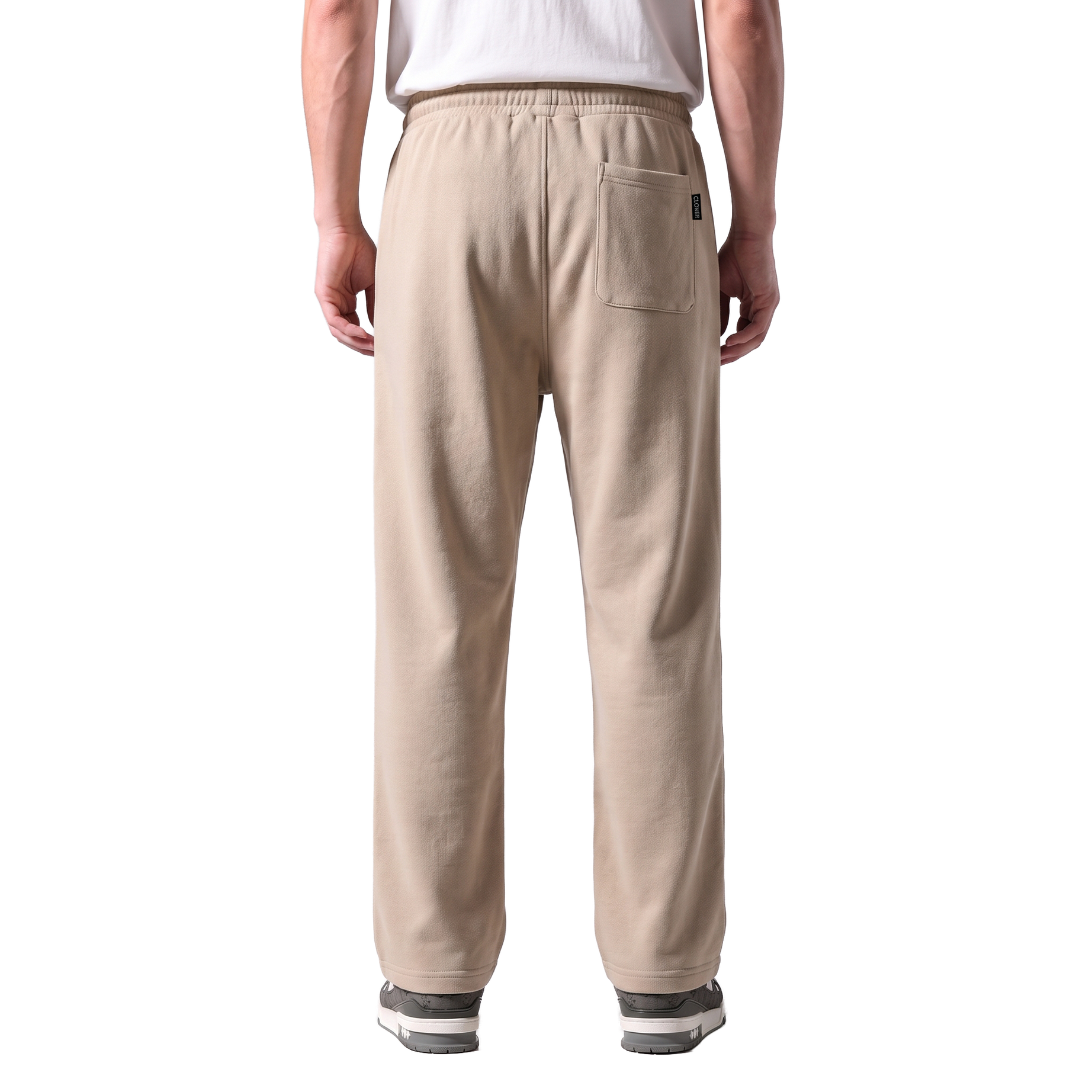 Clover ribbed interlock sweatpants with welt pockets