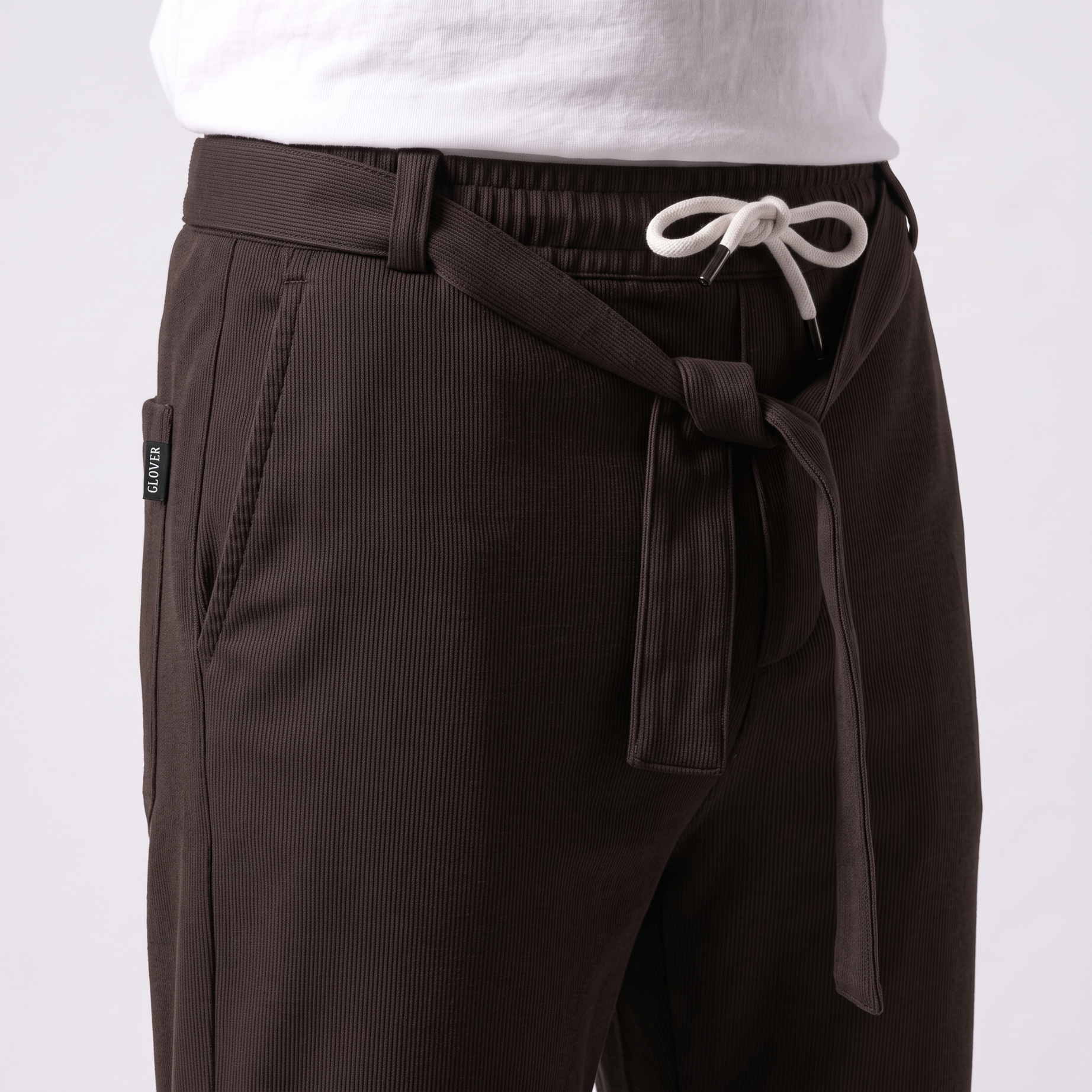 Clover ribbed interlock  joggers with waistband