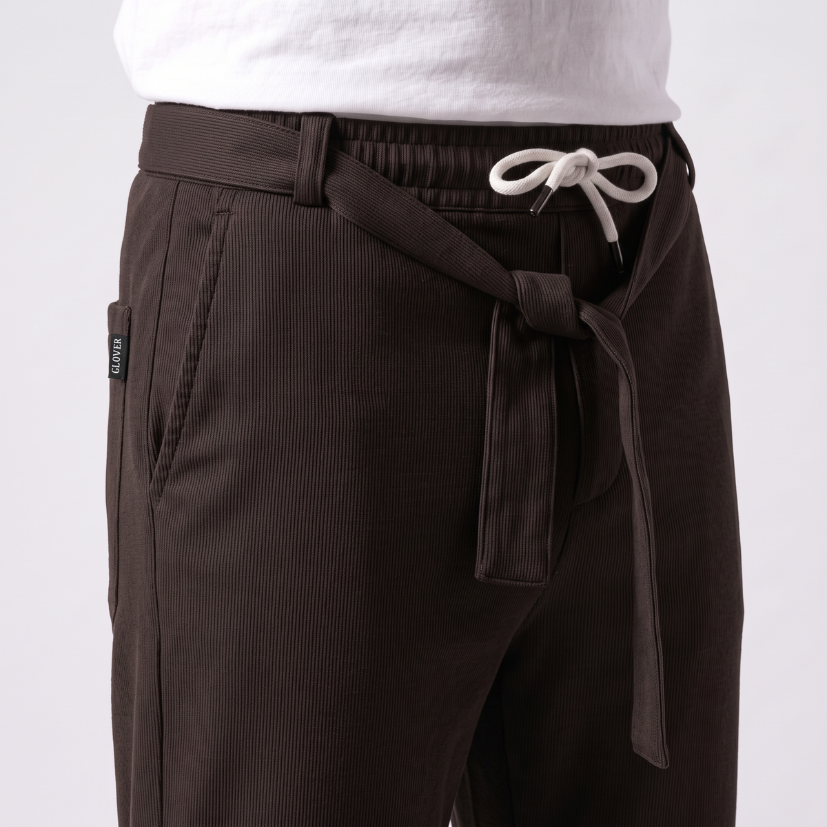 Clover ribbed interlock  joggers with waistband
