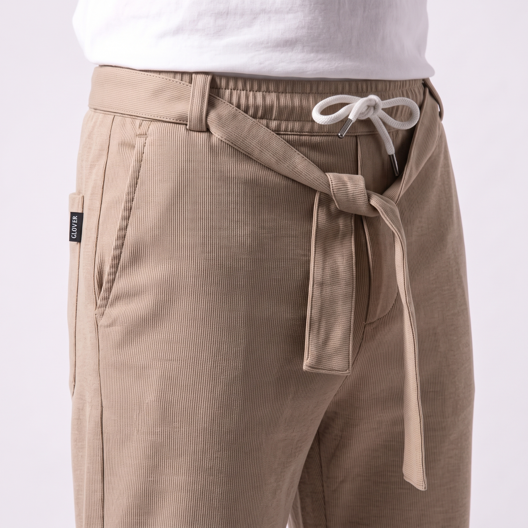 Clover ribbed interlock  joggers with waistband