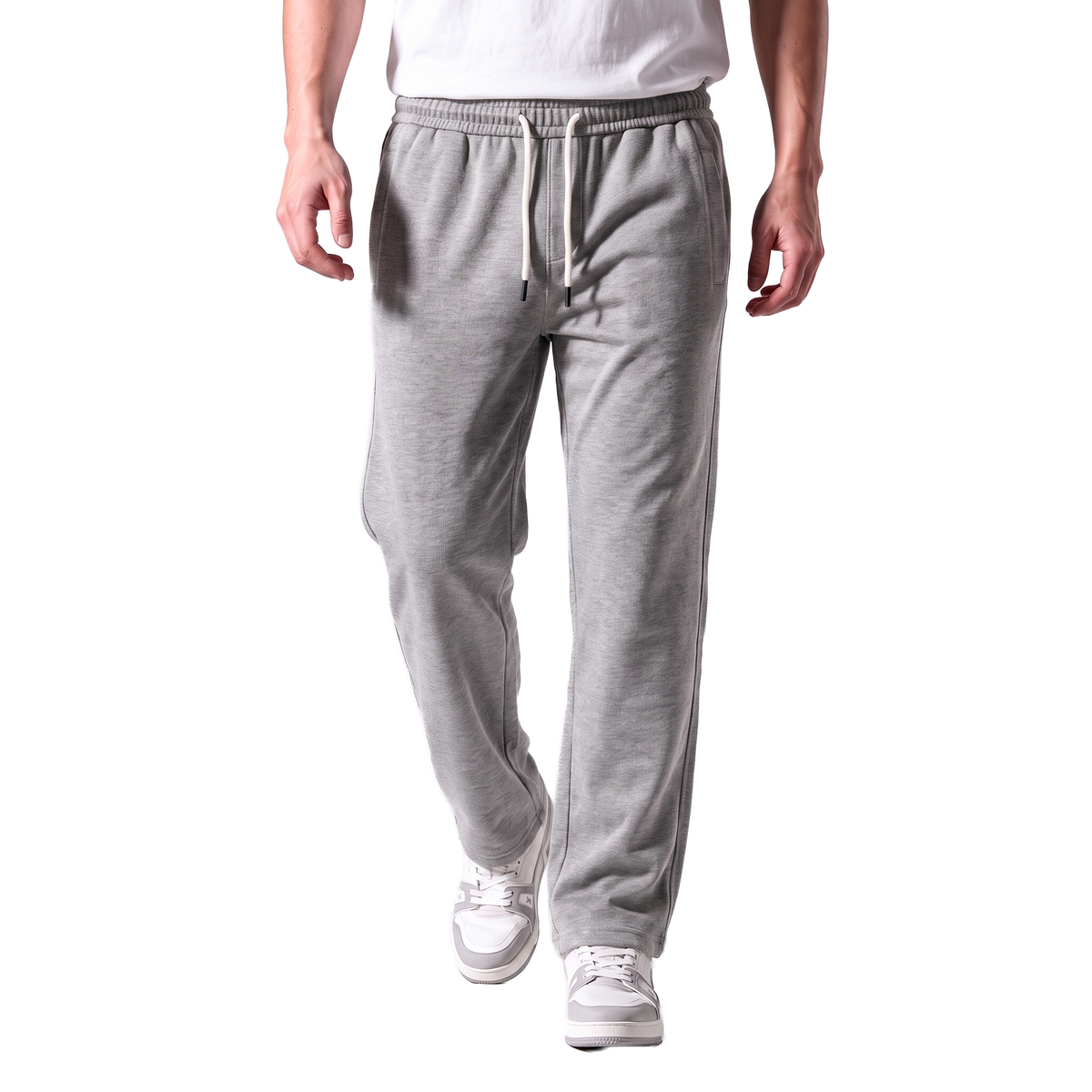 Clover ribbed interlock sweatpants with welt pockets