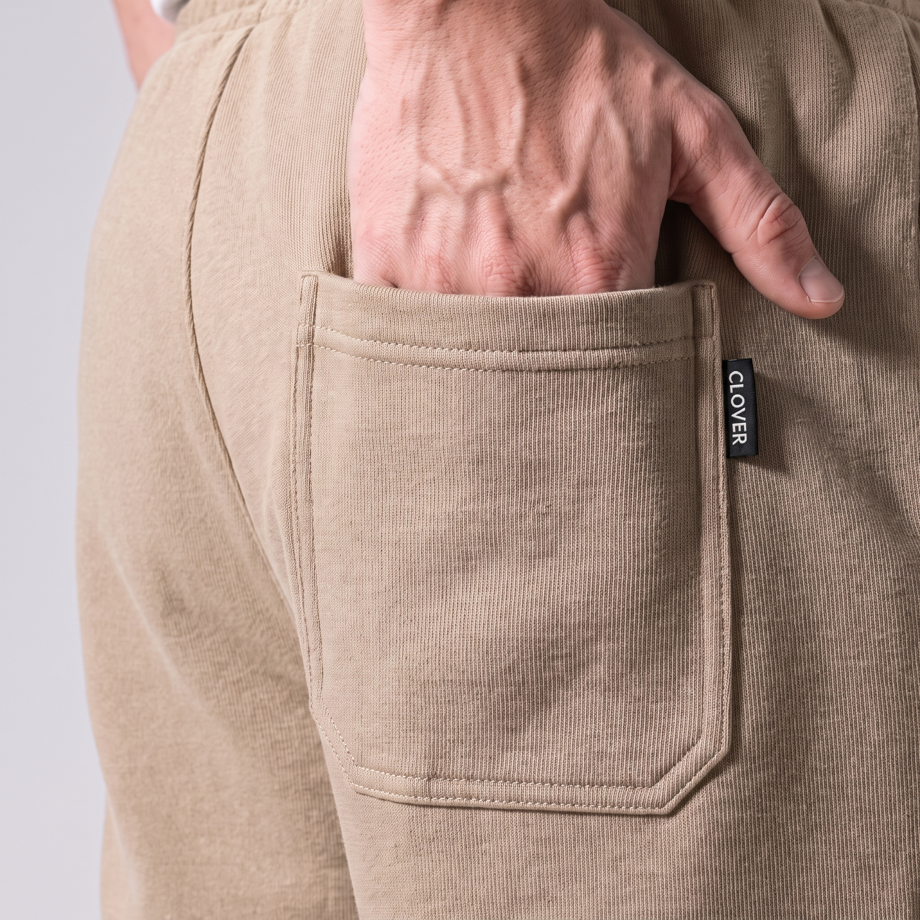 Clover ribbed interlock sweatpants with welt pockets
